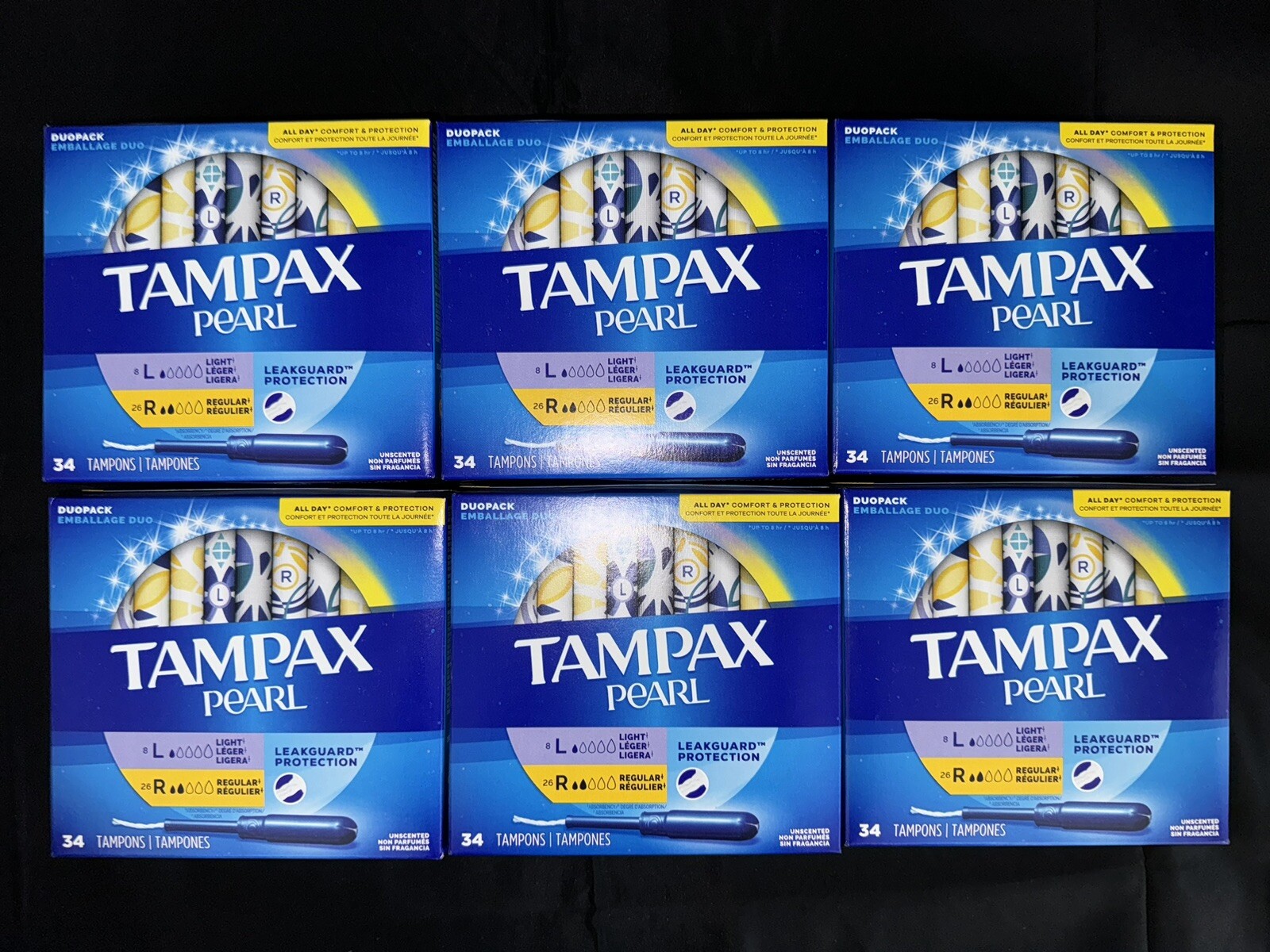 Set of 6-204ct Tampax Tampons Trio Pack, Super/Super Plus/Ultra Absorbency