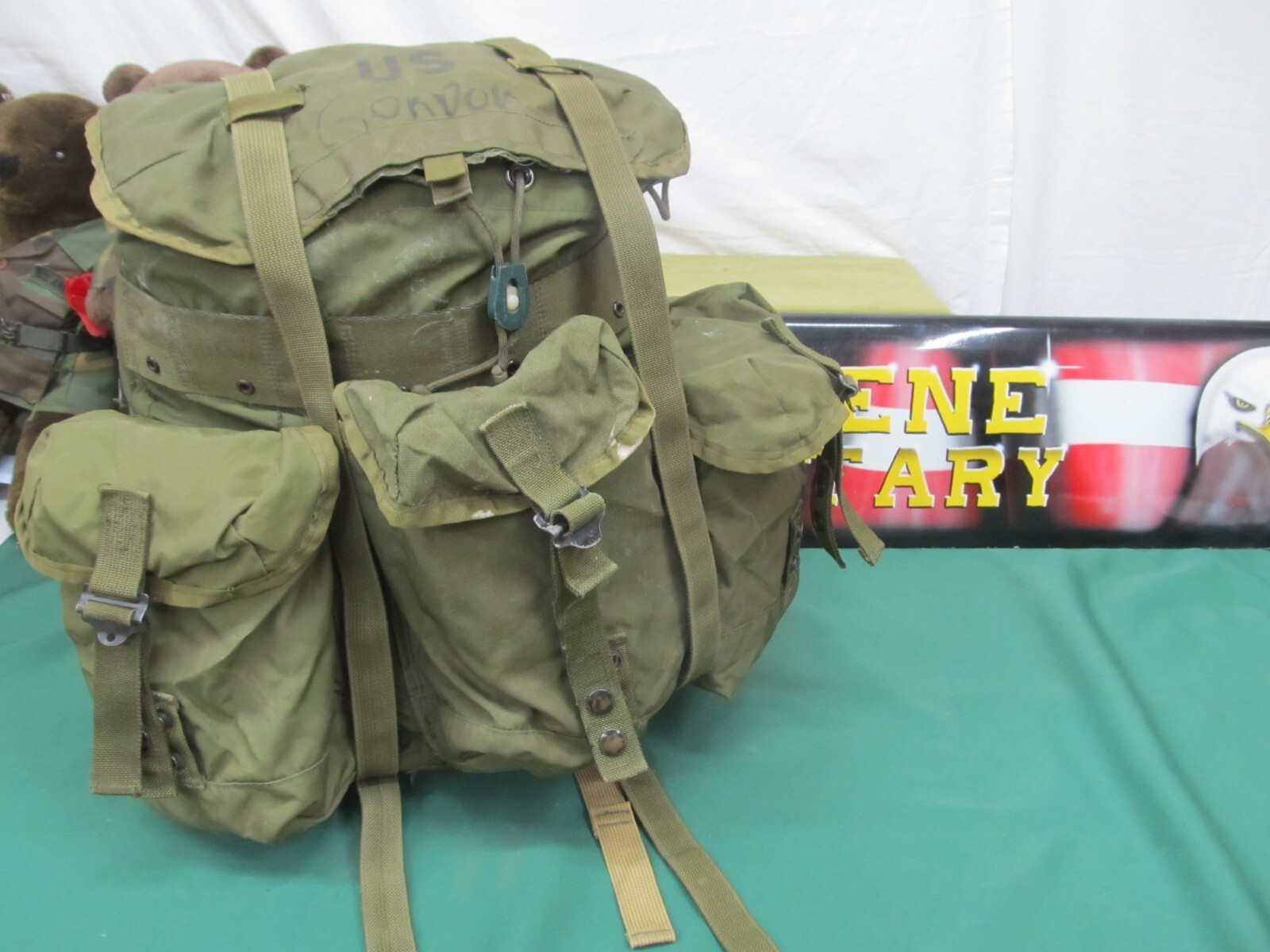 US Military Medium Alice Pack With Straps OD Green ALICE Very Good