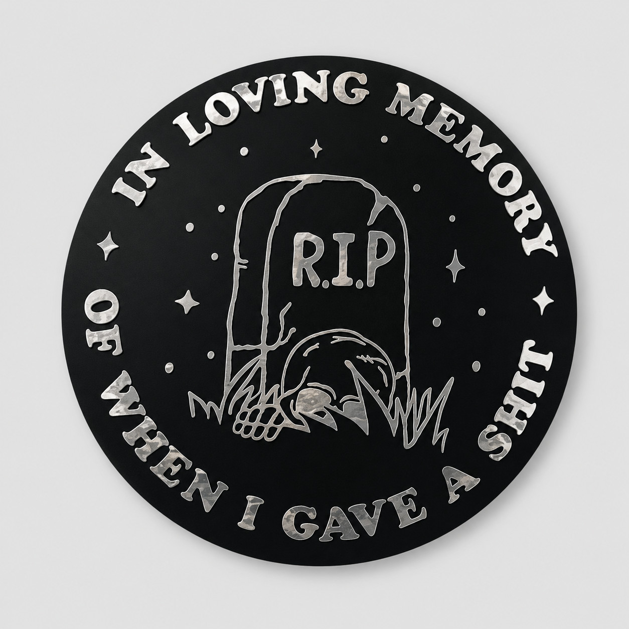 Funny Tombstone Sticker Skeleton Dark Humor Vinyl Decal Sarcastic Gift 4in