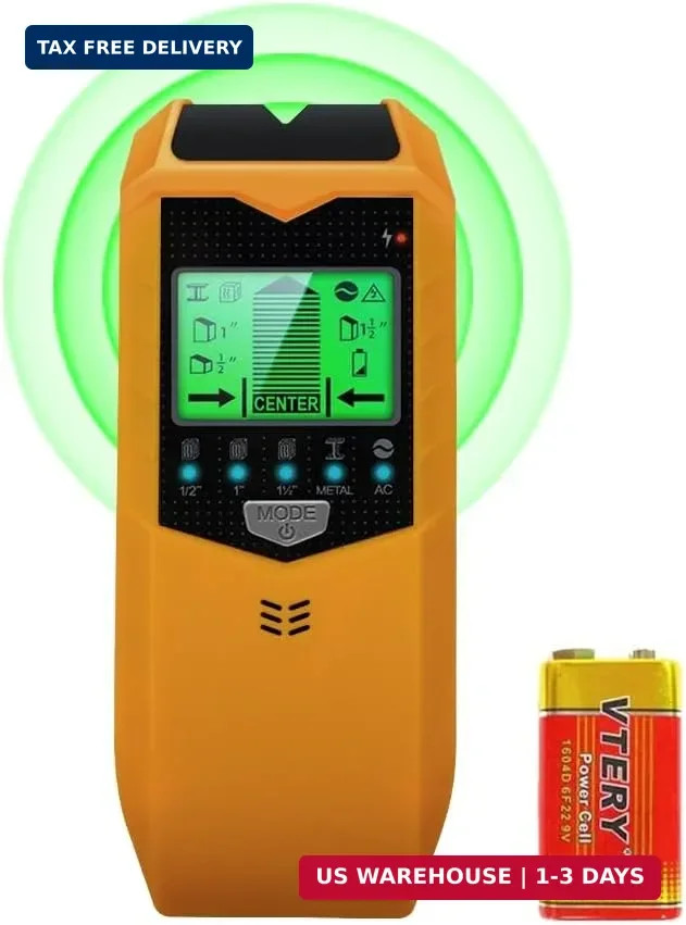 Stud Finder Wall Scanner 5-in-1 with Live Wire Detection | HD LCD Display, Wood