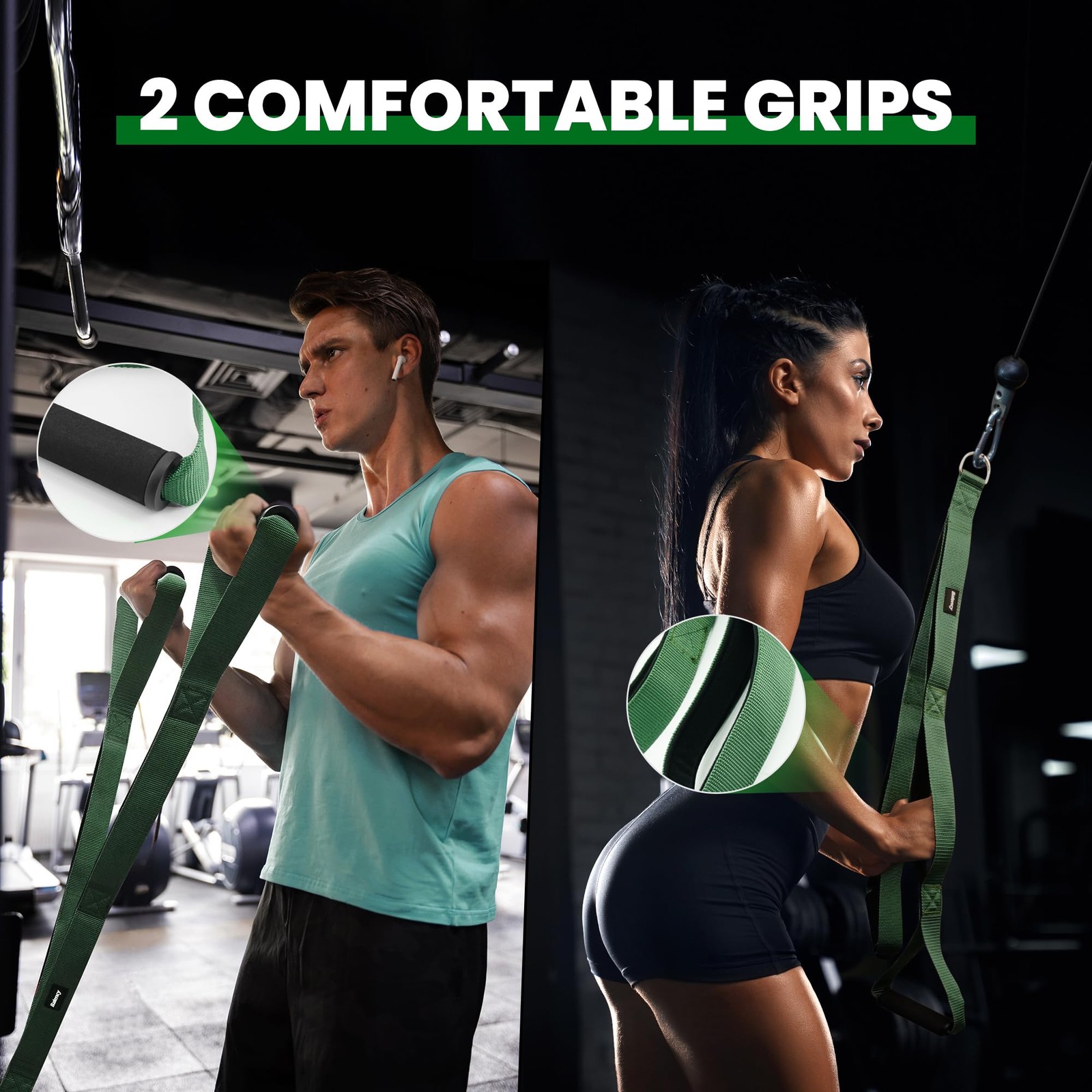 Tricep Rope Cable Attachment Handles Tricep Pull Down Attachment for Cable Ma...