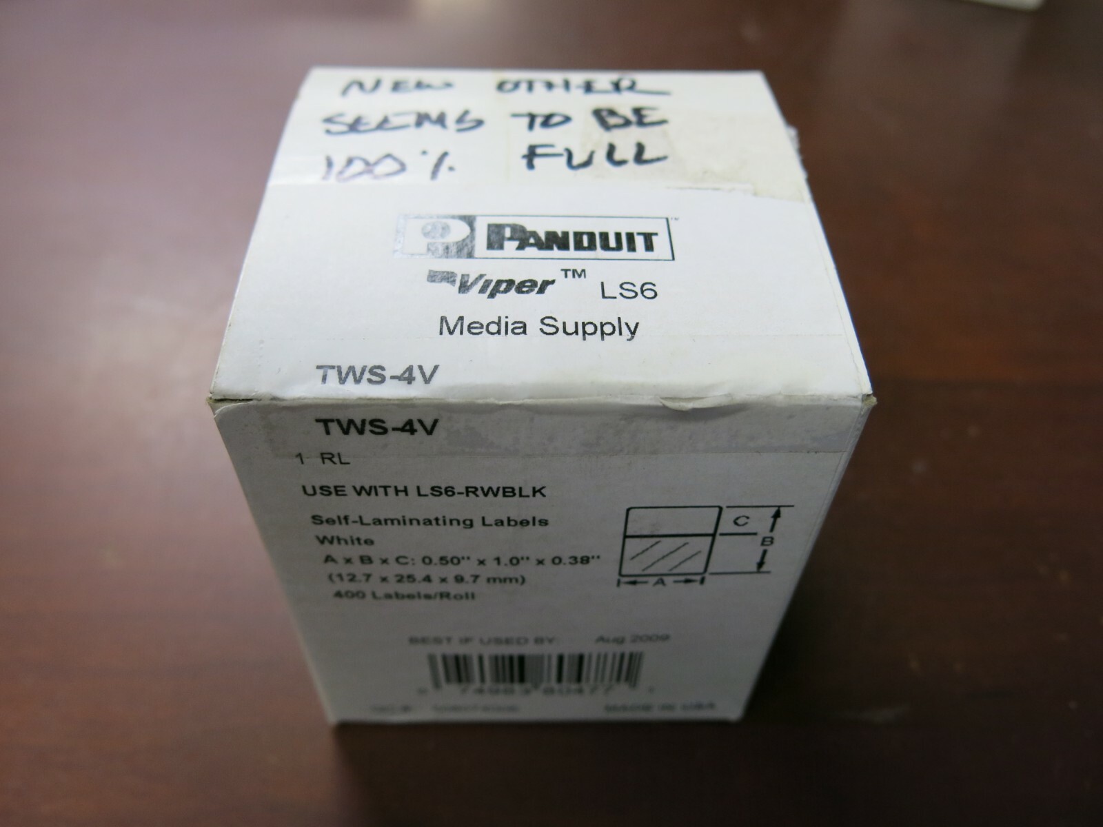 Panduit TWS-4V Self Laminating Labels for Viper LS6 - open box