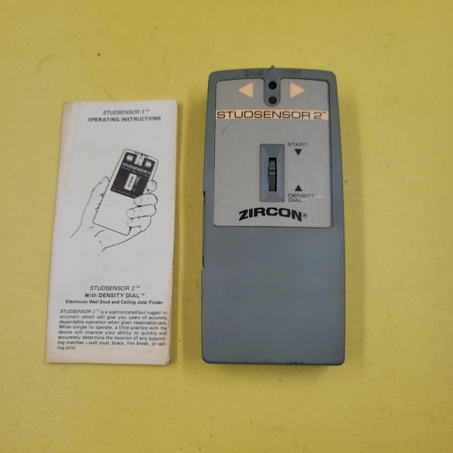 Vintage Zircon StudSensor 2 Denisty Dial Stud Finder Sensor Unit Tested Works
