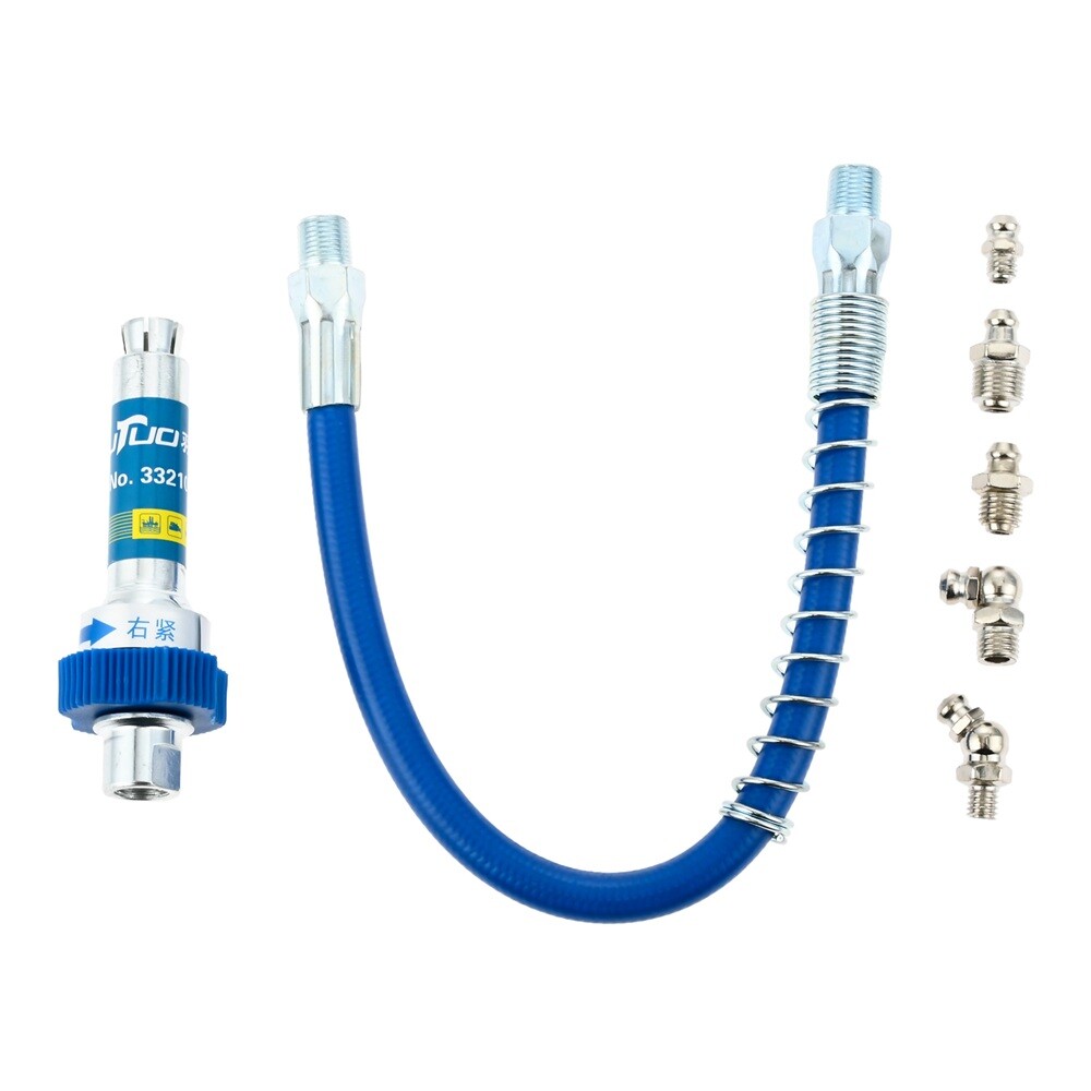 High Pressure Grease Gun Coupler With Lock Clamp Type Grease Adapter Nozzles