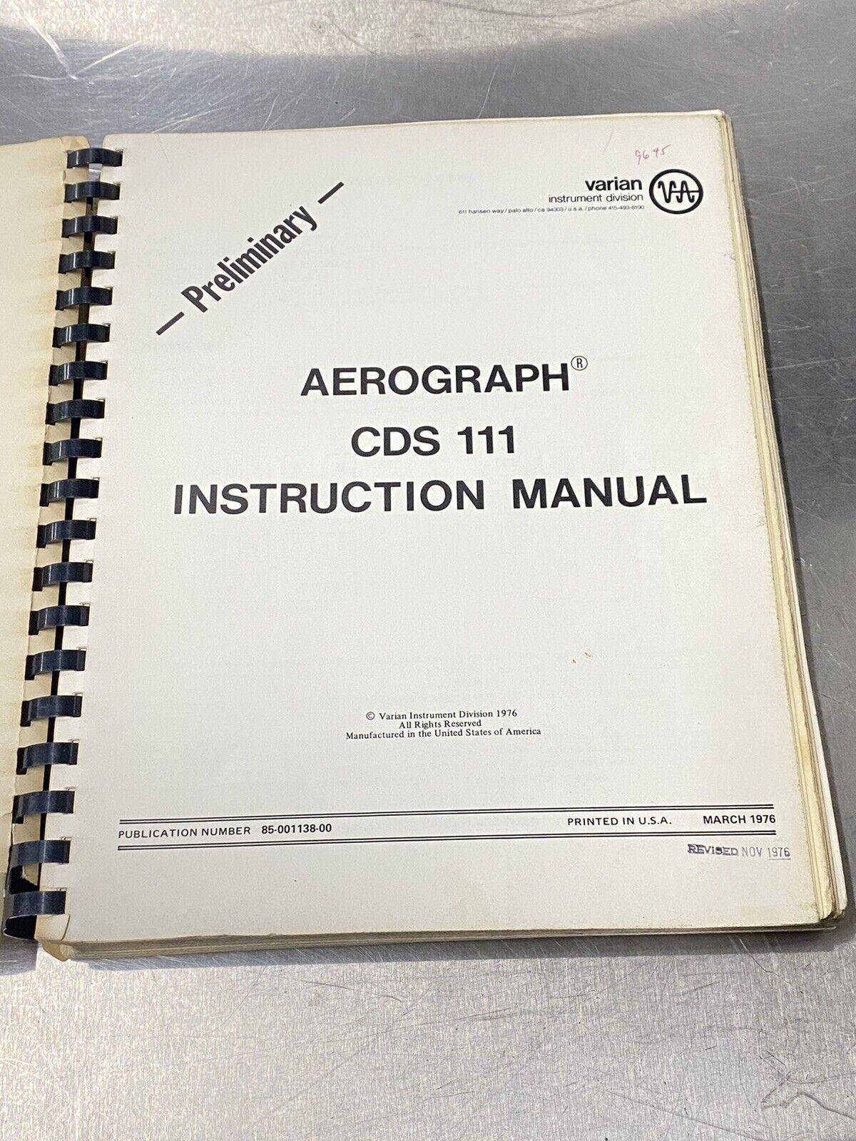 Varian CDS 111 Chromatography Data System - Users Guide / Instruction Manual