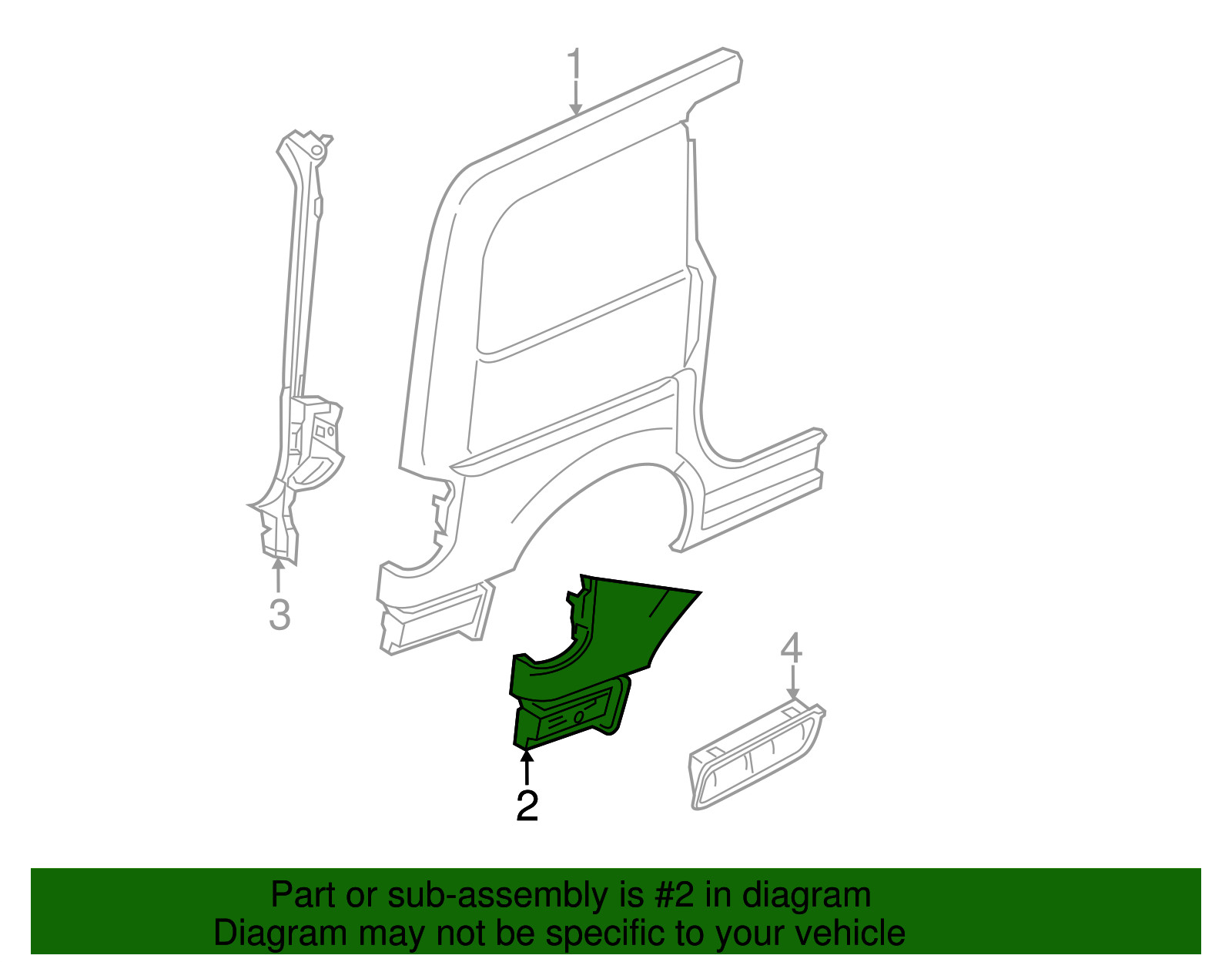 Genuine GM Passenger Side Body Side Outer Panel Rear Extension 19317318