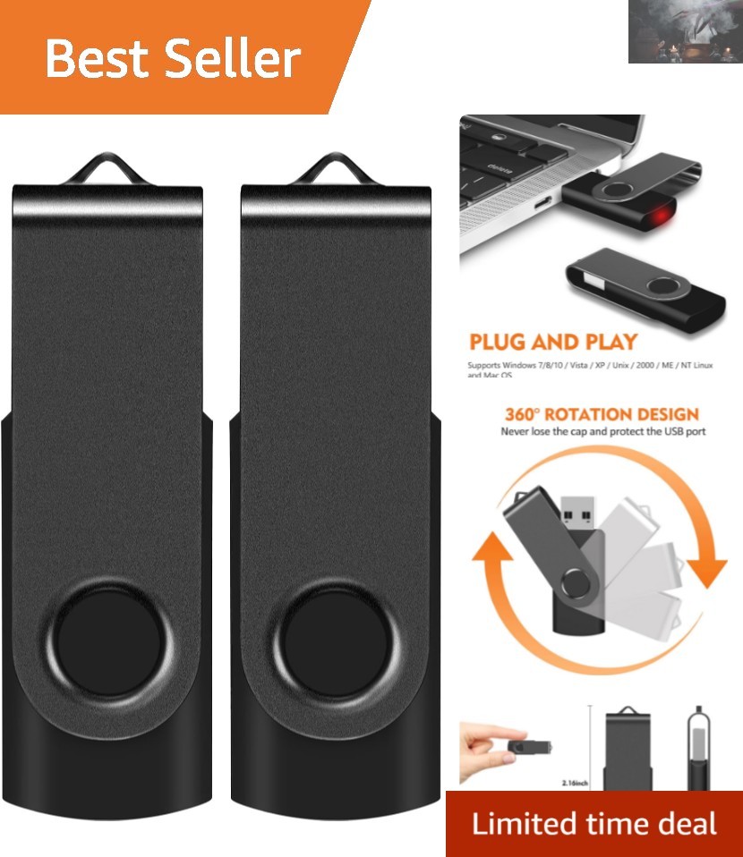 Portable 2GB USB Flash Drive Duo with Dustproof Design - Ideal for Home & Office