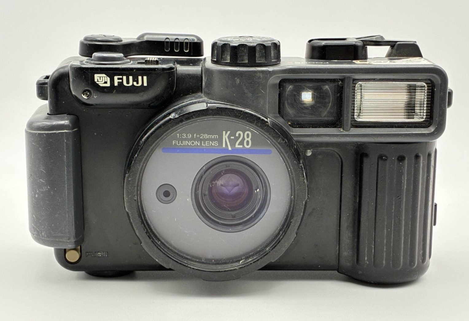 Fuji K-28 Point & Shoot 35mm Film Camera Fujinon 28mm Lens Tested Japan