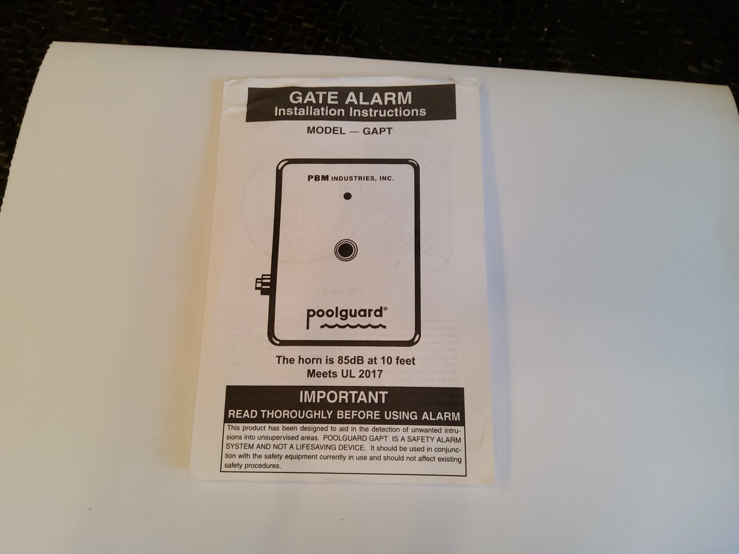 Poolguard Model GAPT Solid State Electronic Pool Gate Audio Alarm USA Made Grey