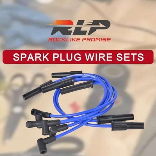 8.0mm Silicone Spark Plug Wires Set - 6 Blue Wires for HEI Ford Truck 6 Cylinder
