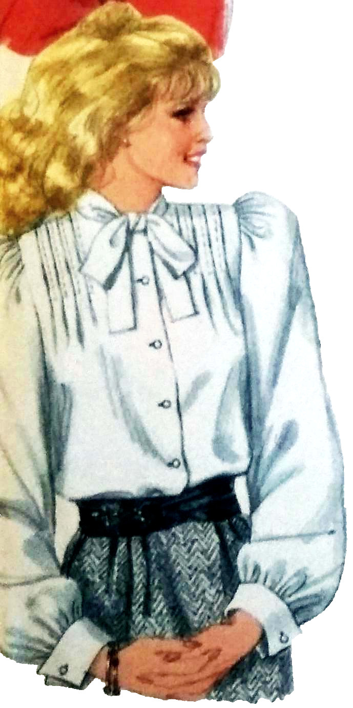 McCall 8297 pleated pussy bow cuffs prairie Blouse Shirt Misses 10 pattern