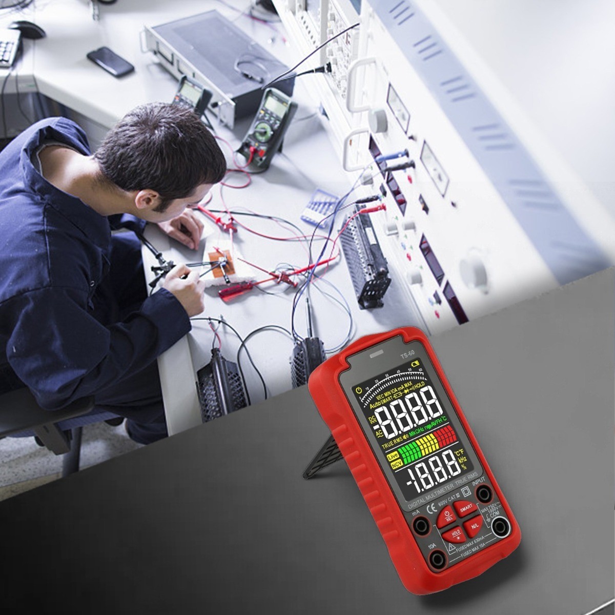 For Smart Digital Multimeter USB Rechargeable TRMS 6000 Counts ACDC Voltmeter