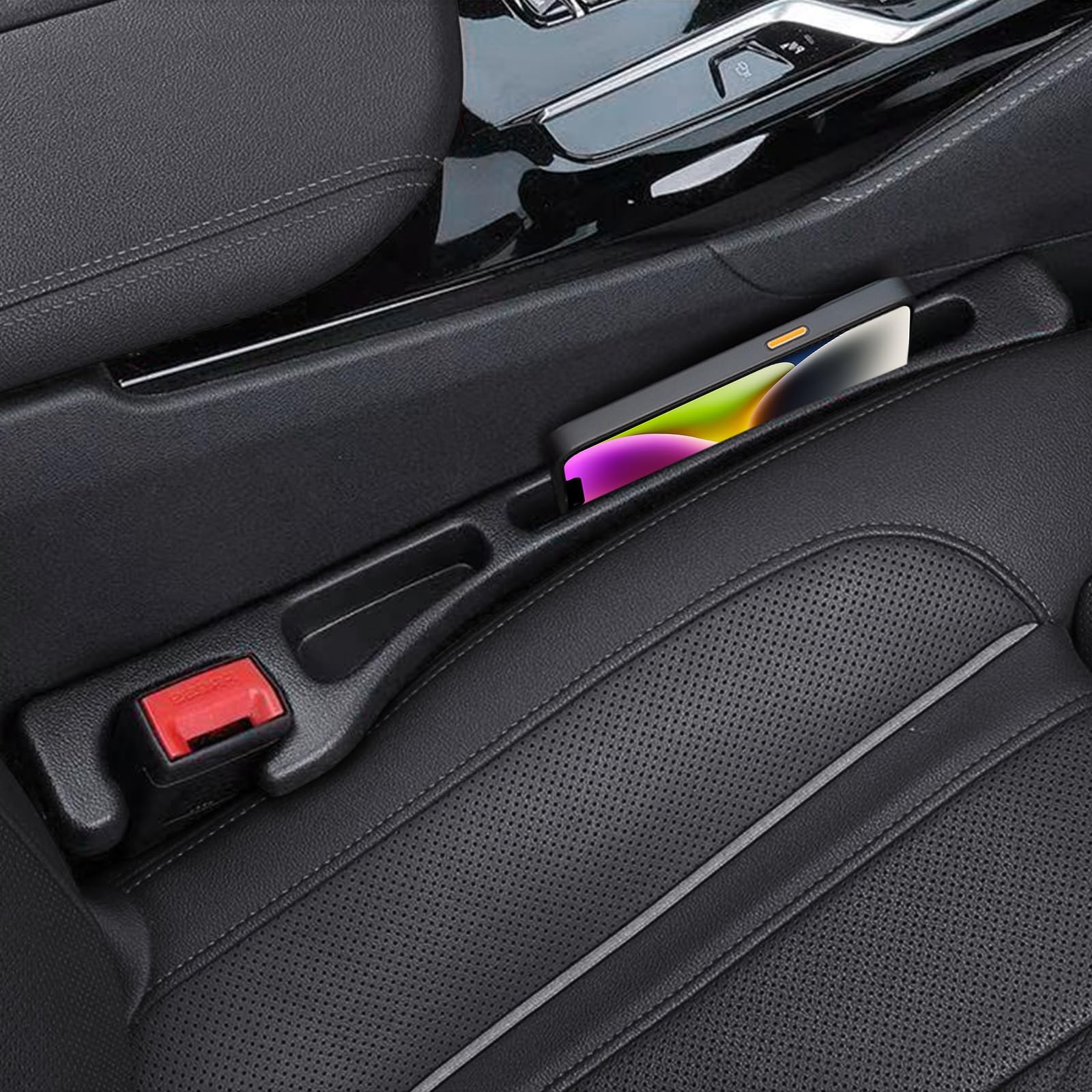Car Seat Gap Filler, 2 Pack No-Drop Seat Side Gap Seam Filler Organizer with ...