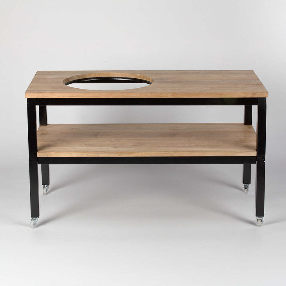 Ash & Ember Grade A Teak Ceramic Grill Table, Weather Resistant Grill Stand