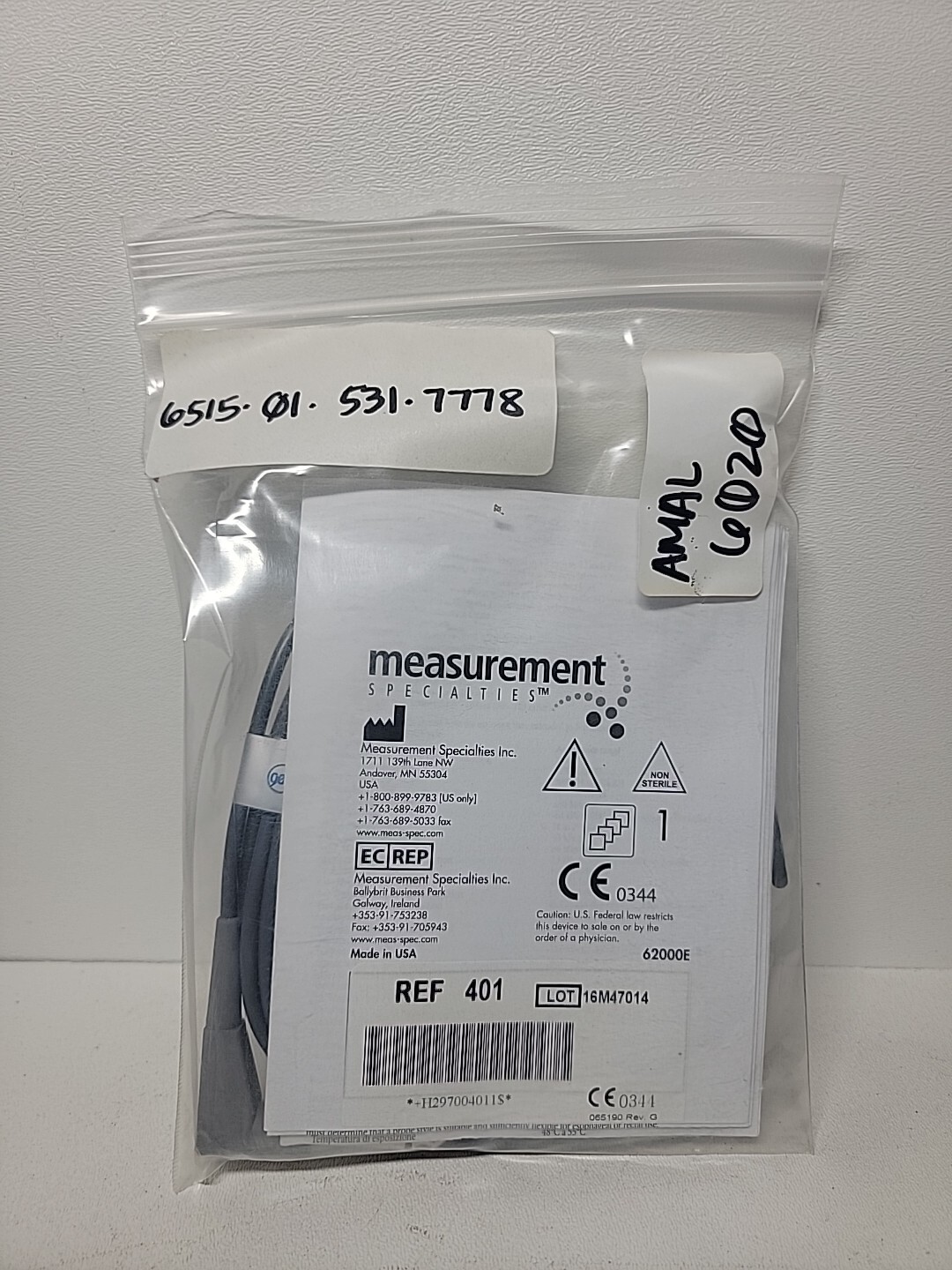YSI/Measurement Specialties 401/701 Reusable Esophageal/Rectal Temperature Probe