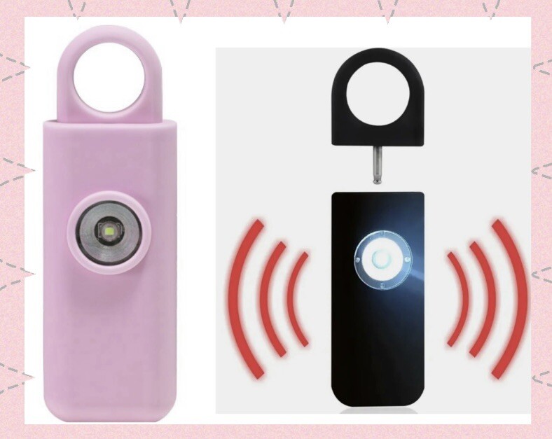 PANIC Personal Alarm Keyring Emergency Siren STROBE Flashlight PINK Women Safe
