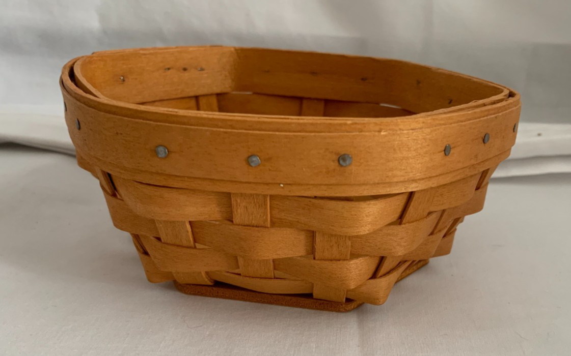 Longaberger 2001 Sage Booking Basket 5" Generations Hexagon Shape Classic Stain