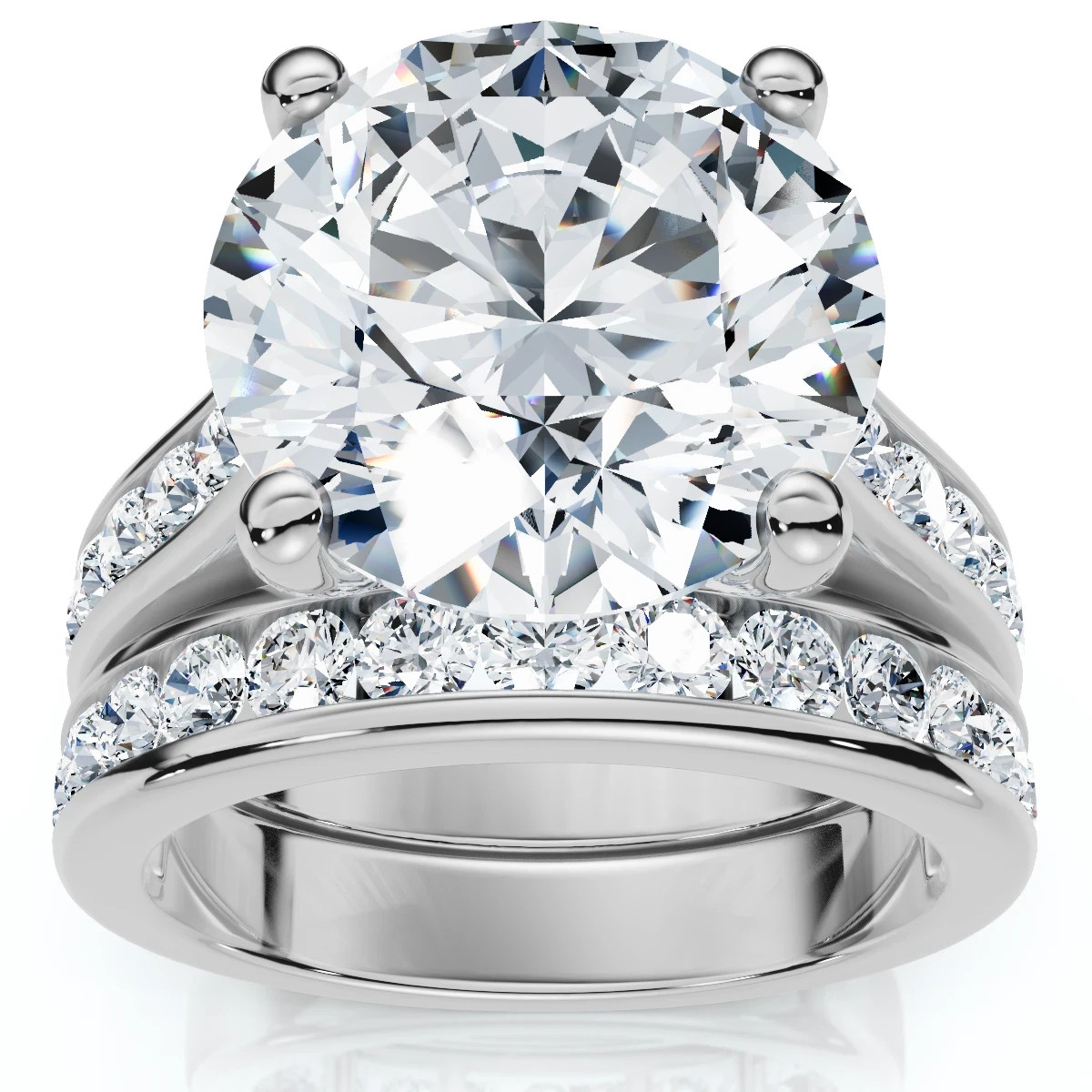 6.00 Ct Round Cut Lab Grown Diamond  Wedding Ring 14K White Gold Sz 8