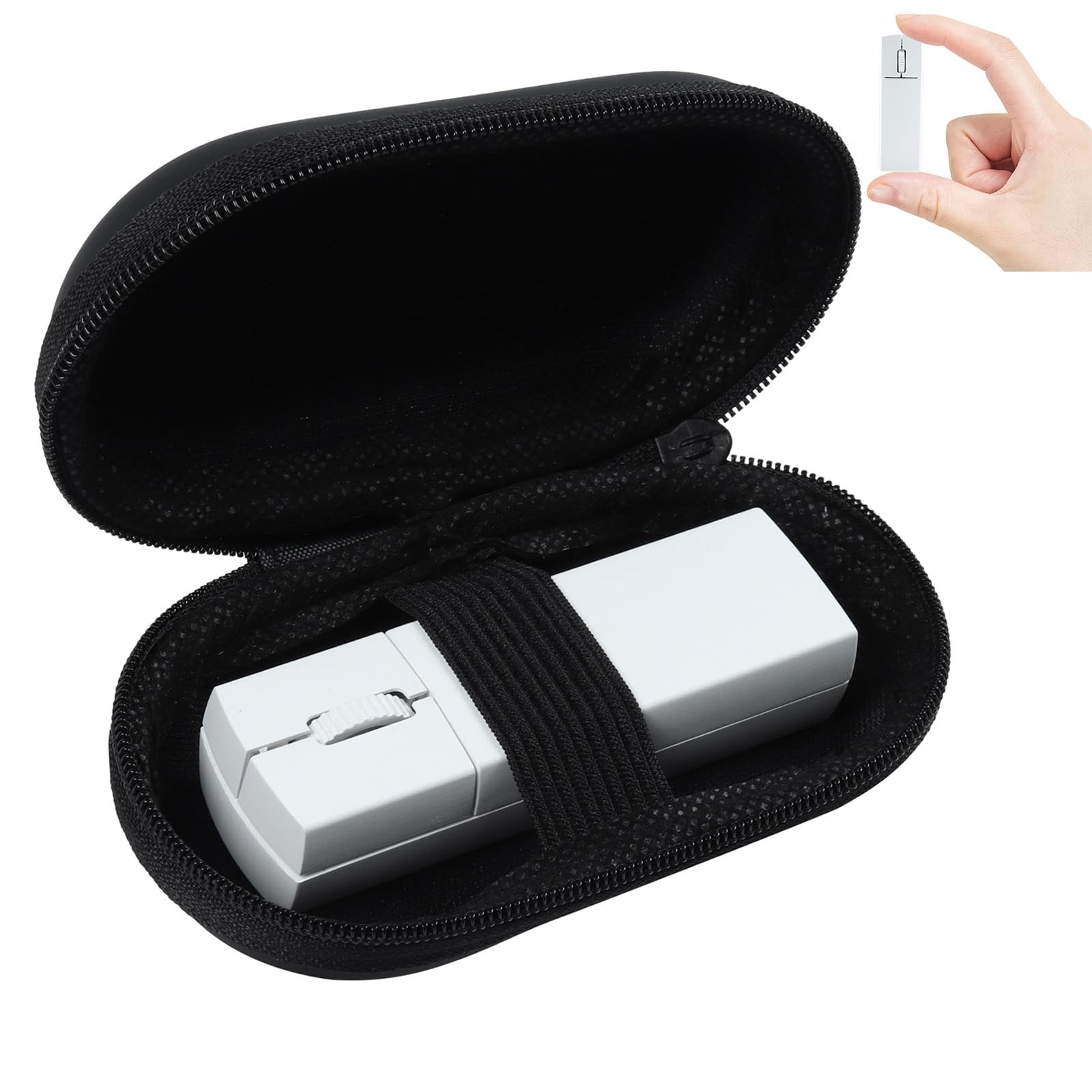Wireless Mini Finger Mouse Silent DualMode Bluetooth 2.4GHz Ergonomic Case