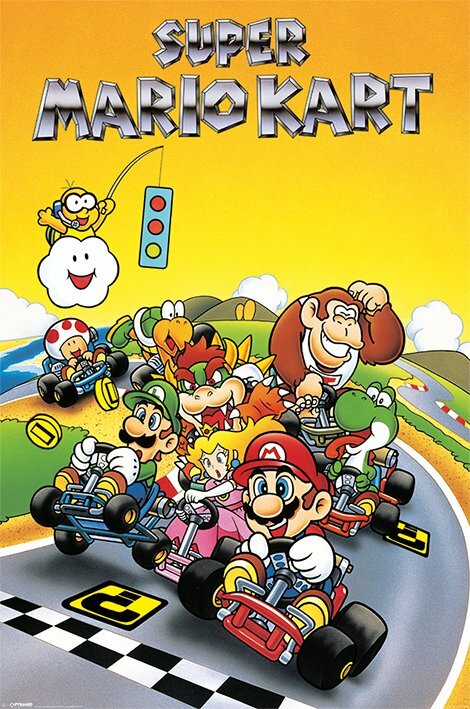 NINTENDO MARIO BROS SUPER MARIO KART POSTER NEW 24x36 FREE SHIPPING