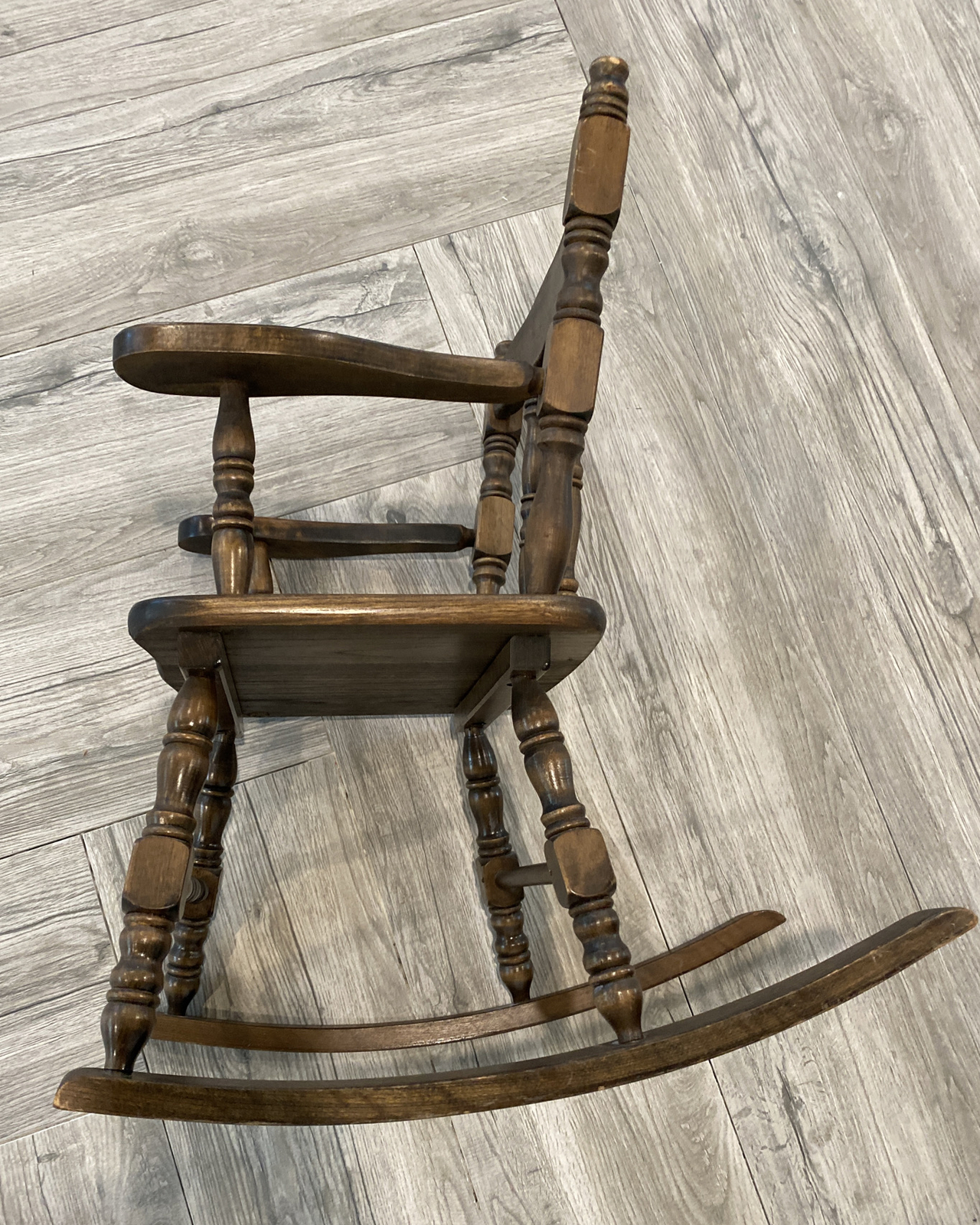 Vintage Wooden Child's Rocking Chair 1970's 25" H 16" W 22" Rockers