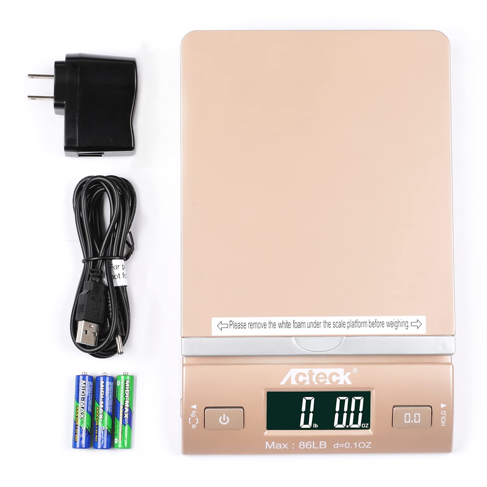 86LB x 0.1OZ Digital Shipping Postal Scale USB AC Plug Gold Accuracy Tool