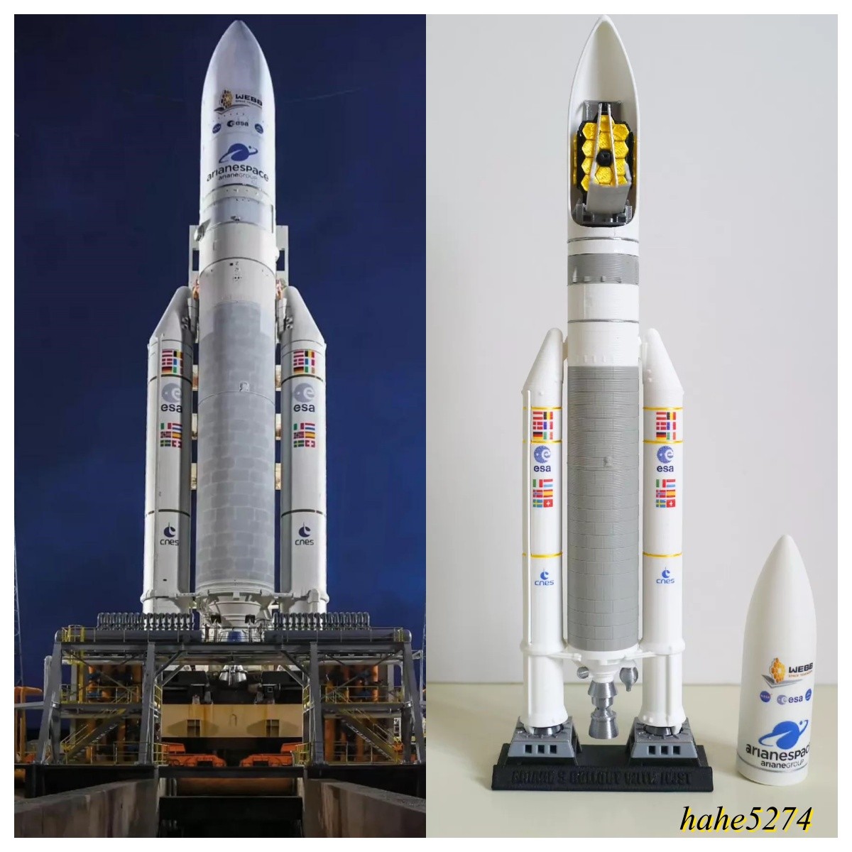 1/200 1/144 Ariane 5 Launches Rocket Model with JWST Finished Static Model Set