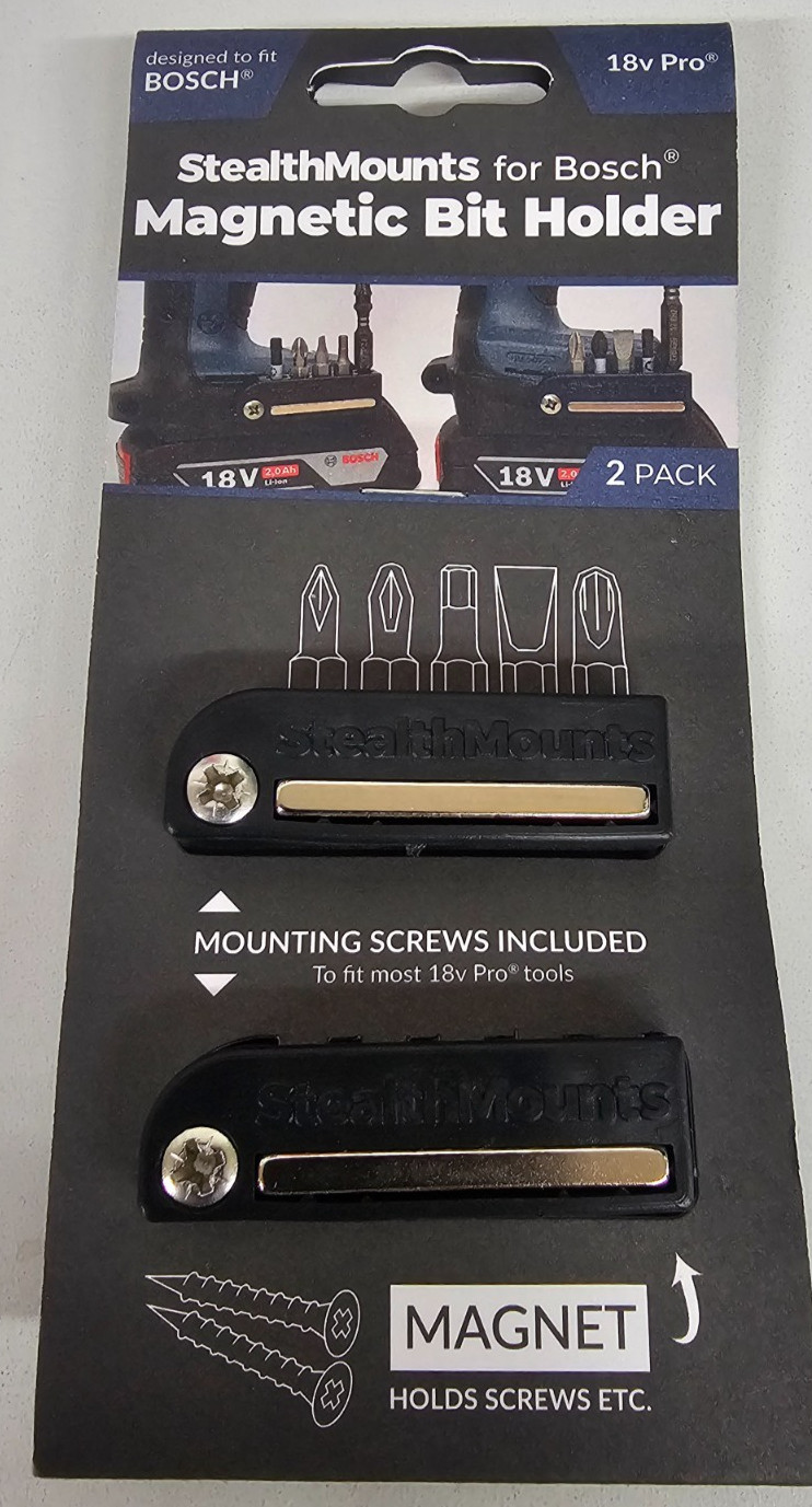 Stealthmounts BLACK Bit Holder for Bosch 2 Pack - BH-BO-BLK-2-LF