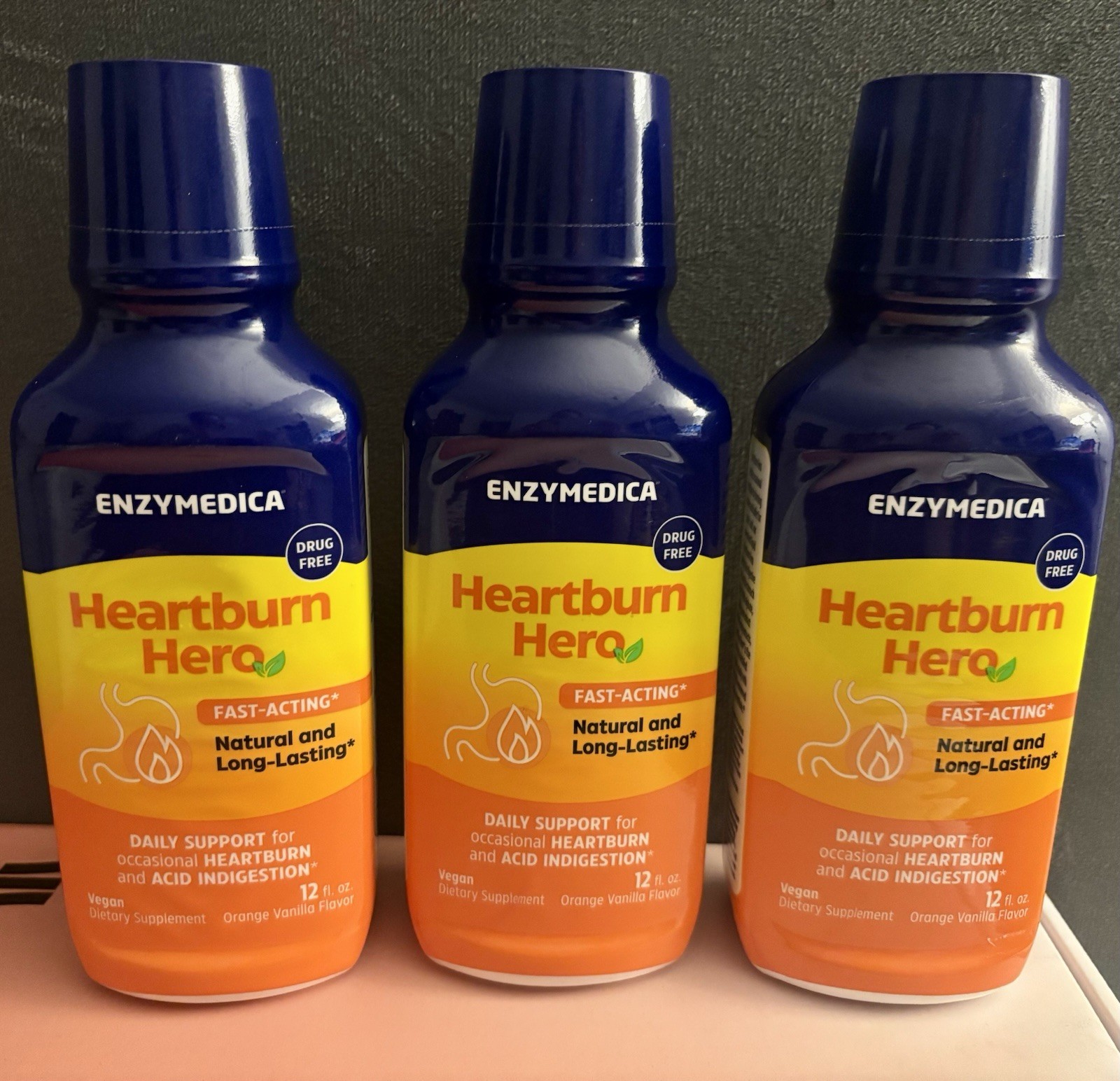 3 EnzyMedica Heartburn Hero 3 X 12 oz Exp. 9/27+