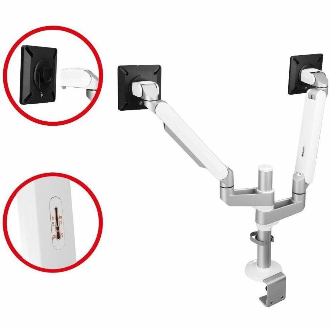 Siig CEMT3W11S1 Dual Monitor Arm Up to 32" Max Load 19.8 lbs