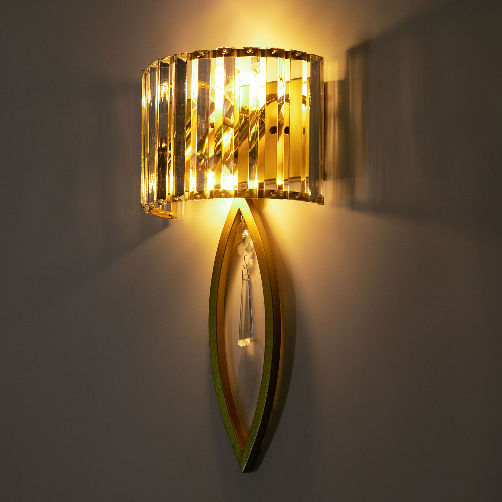Crystal Wall Lamp, Lamp Living Room Bedside Corridor Wall Lamp, Retro Gold, 110V