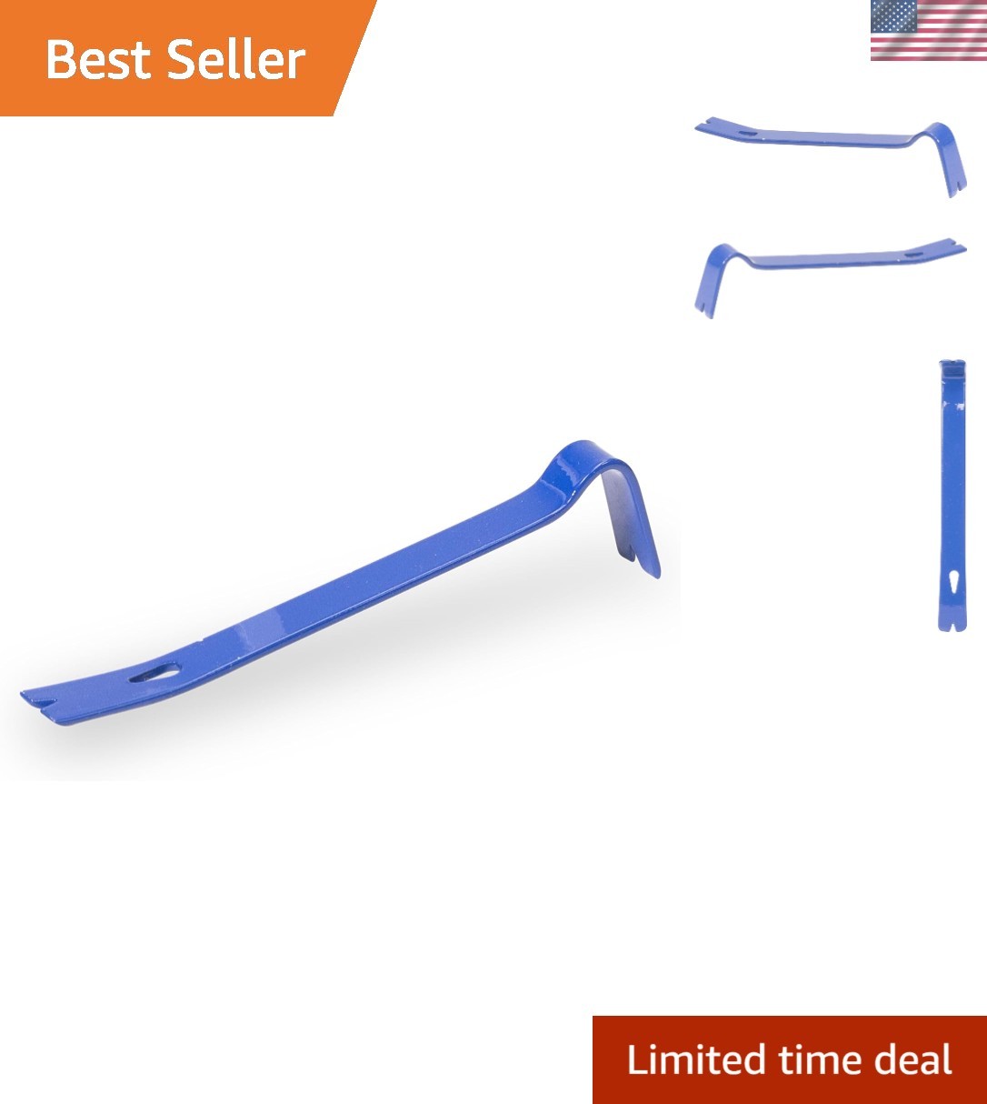 Versatile 5 1/2 Inch Pry Bar - Rust-Resistant Tool for DIY Projects, USA Made