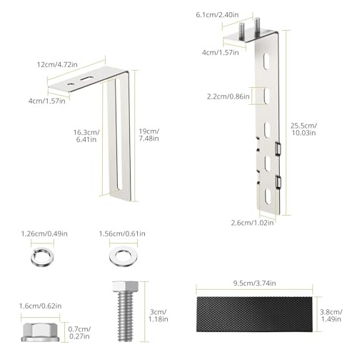 pcs Adjustable Solar Panel Mounting Brackets for Balcony, Stainless 4 Silver