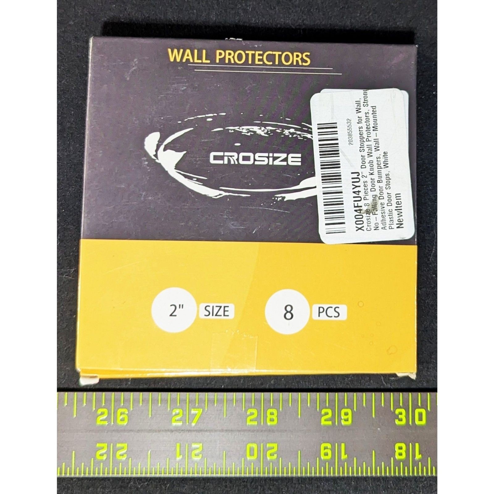 NEW - Crosize Clear Door Knob Wall Protectors 2" Self Adhesive 8 Pack