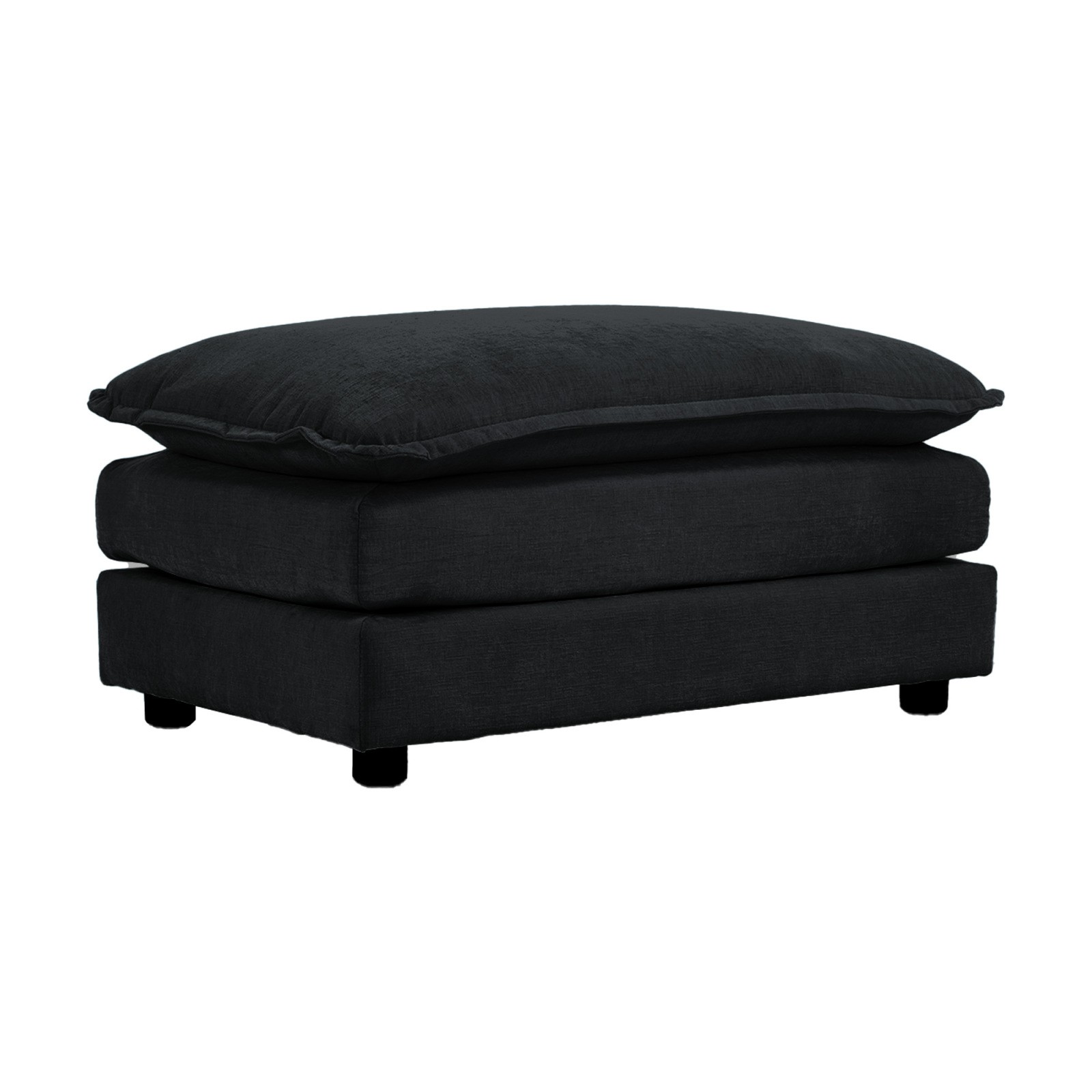 Chenille Ottoman Footrest for 2, 3, 4 Seater Sofas, Black