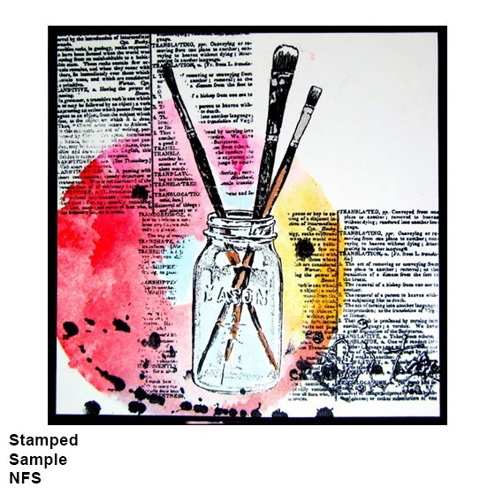 Mounted Rubber Stamp, DICTIONARY PAGE, Background Stamp, Collage, Mixed Media