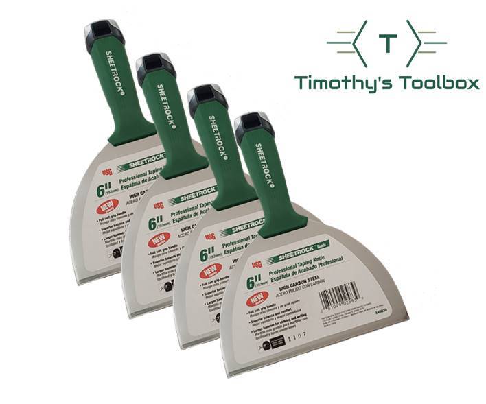 USG Sheetrock 6'' High Carbon Steel Pro-Series Drywall Joint Knife (4 Pack)