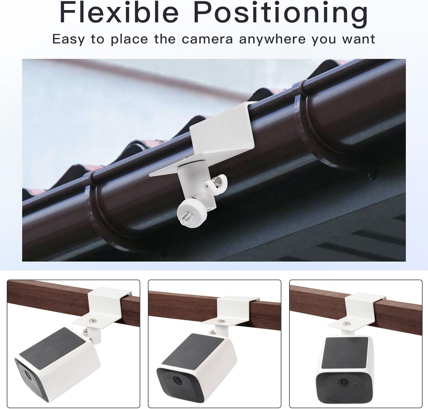 2Pack Gutter Mount Compatible with eufy Security SoloCam S220/C210, White