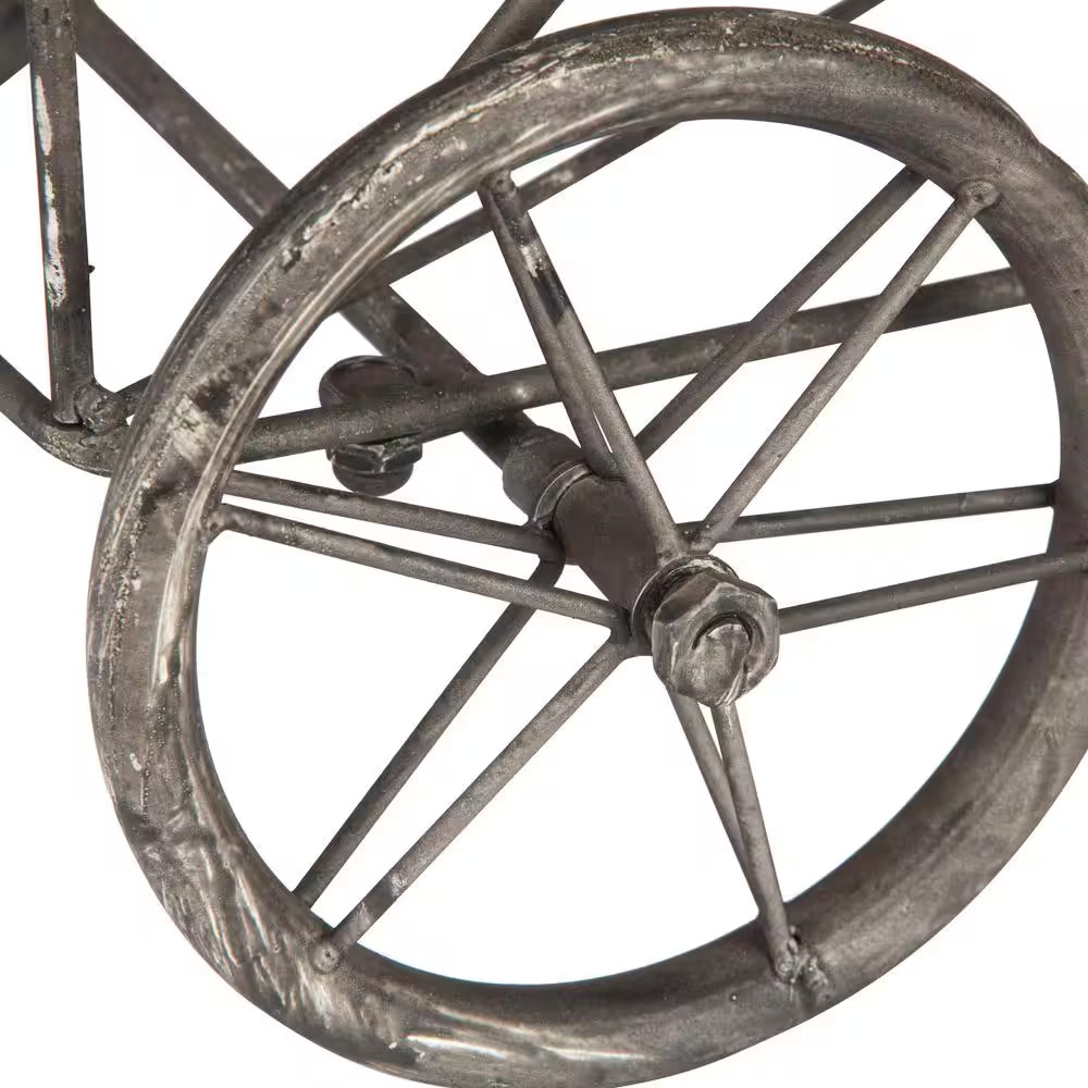 Vintage Metal Basket with Wheels