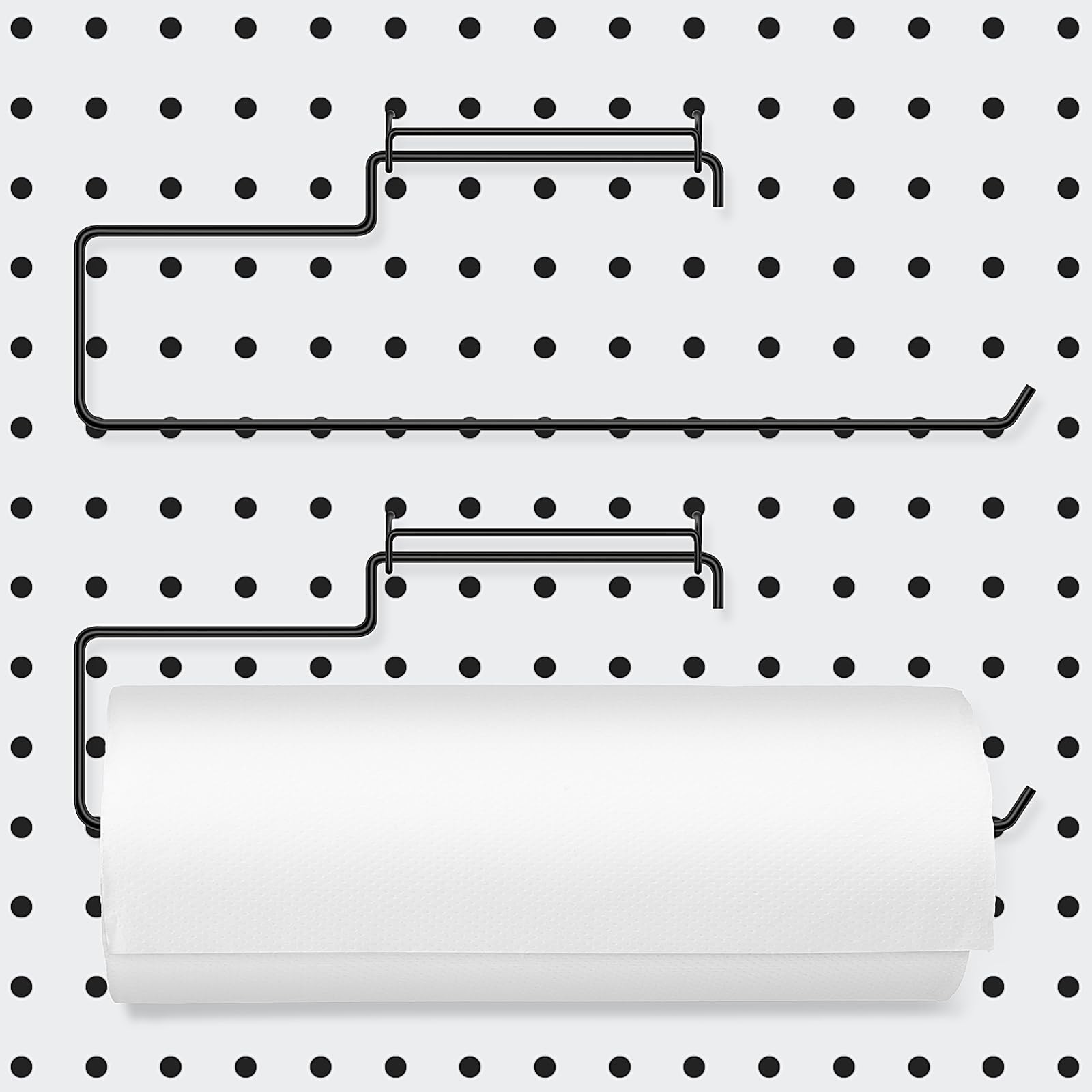 2 Pack Pegboard Towel Holder for Kitchen Workshop Garage Pegboard Accessories