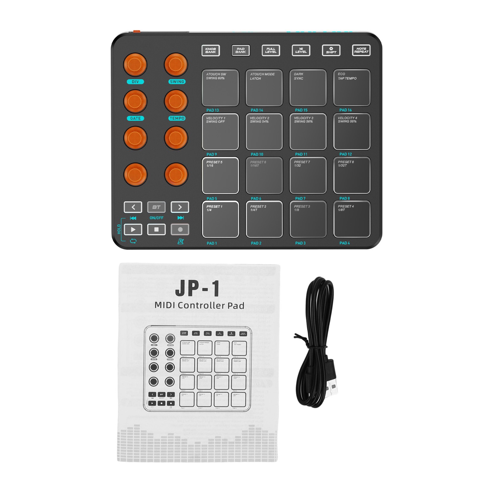 All ABS MIDI Controller Wireless MIDI Synthesizer Adjustable Knobs Custom Comman