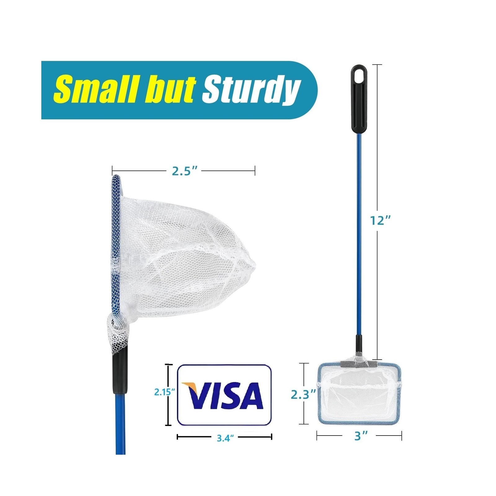 AQUANEAT Aquarium Fish Net, Small Fish Tank Cleaning Net, Food Wastes Skimmer...