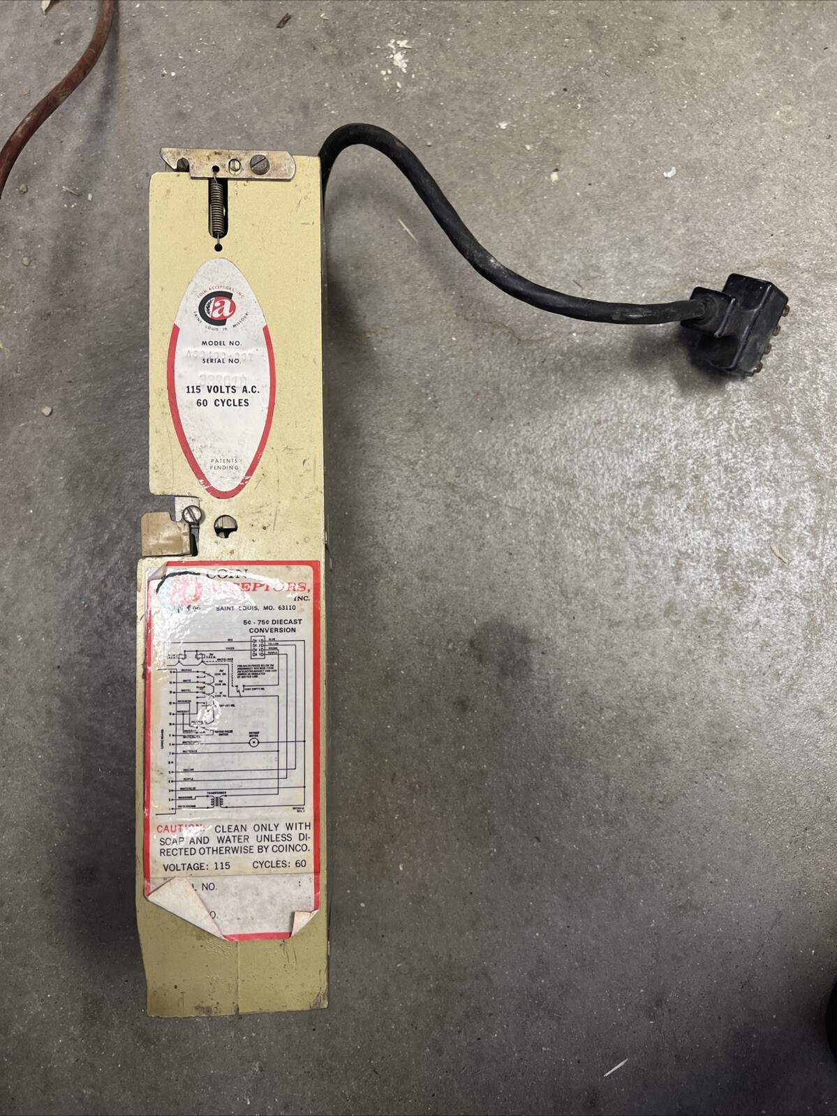 COIN ACCEPTORS AS0400-807  VENDING BEVERAGE SNACK MACHINE COIN ACCEPTOR