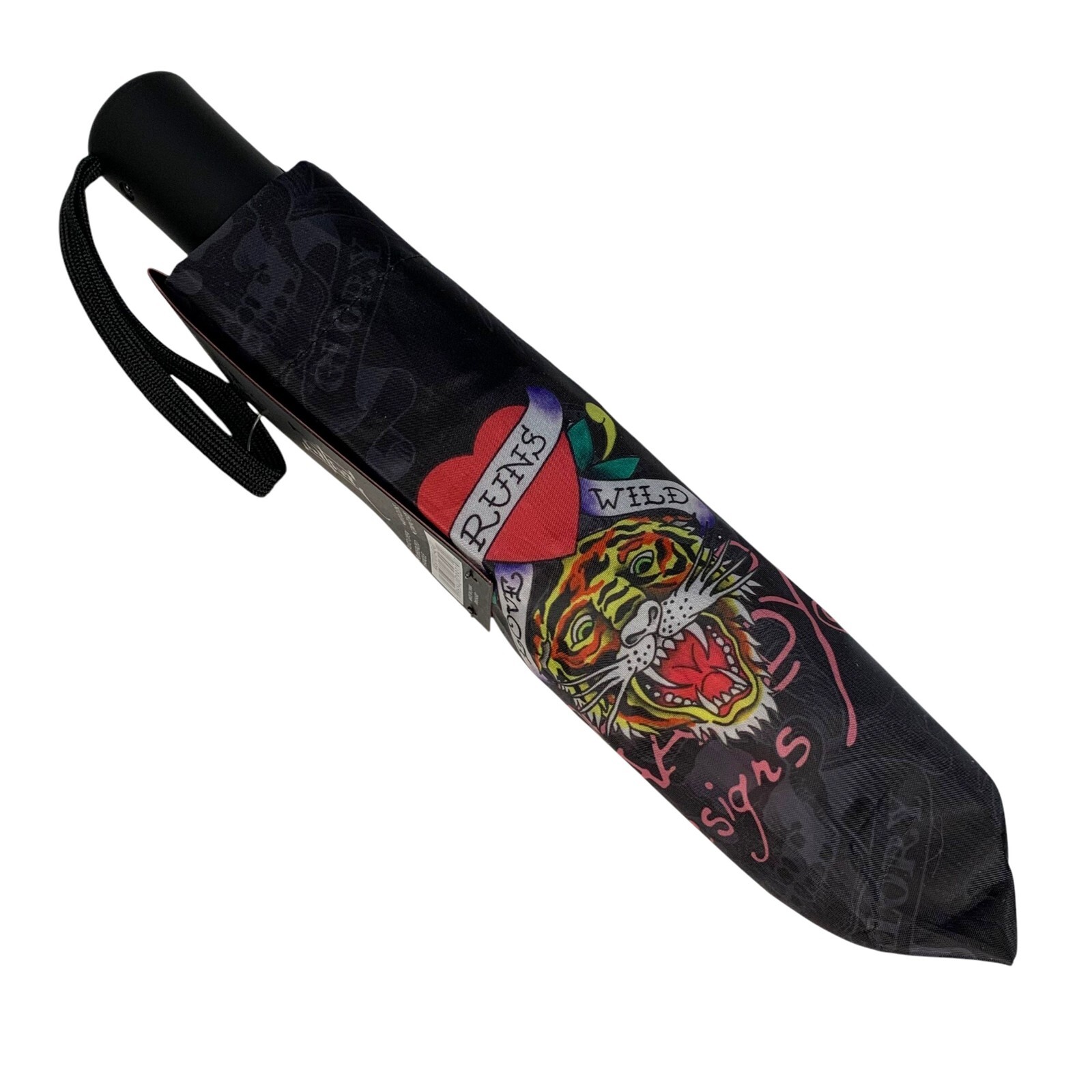 Ed Hardy Tiger Automatic Umbrella Black Love Runs Wild Tattoo Christian Audigier