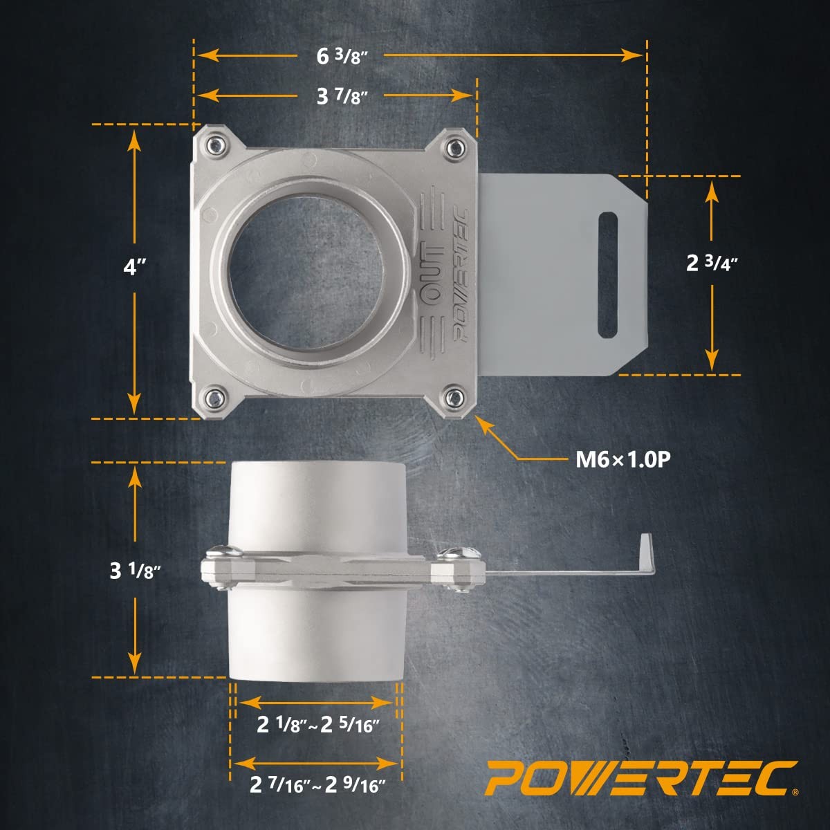 70325-P3 Aluminum Blast Gate 2-1/2 Inch, w/Anti Clog and Leak Seal for Dust C...