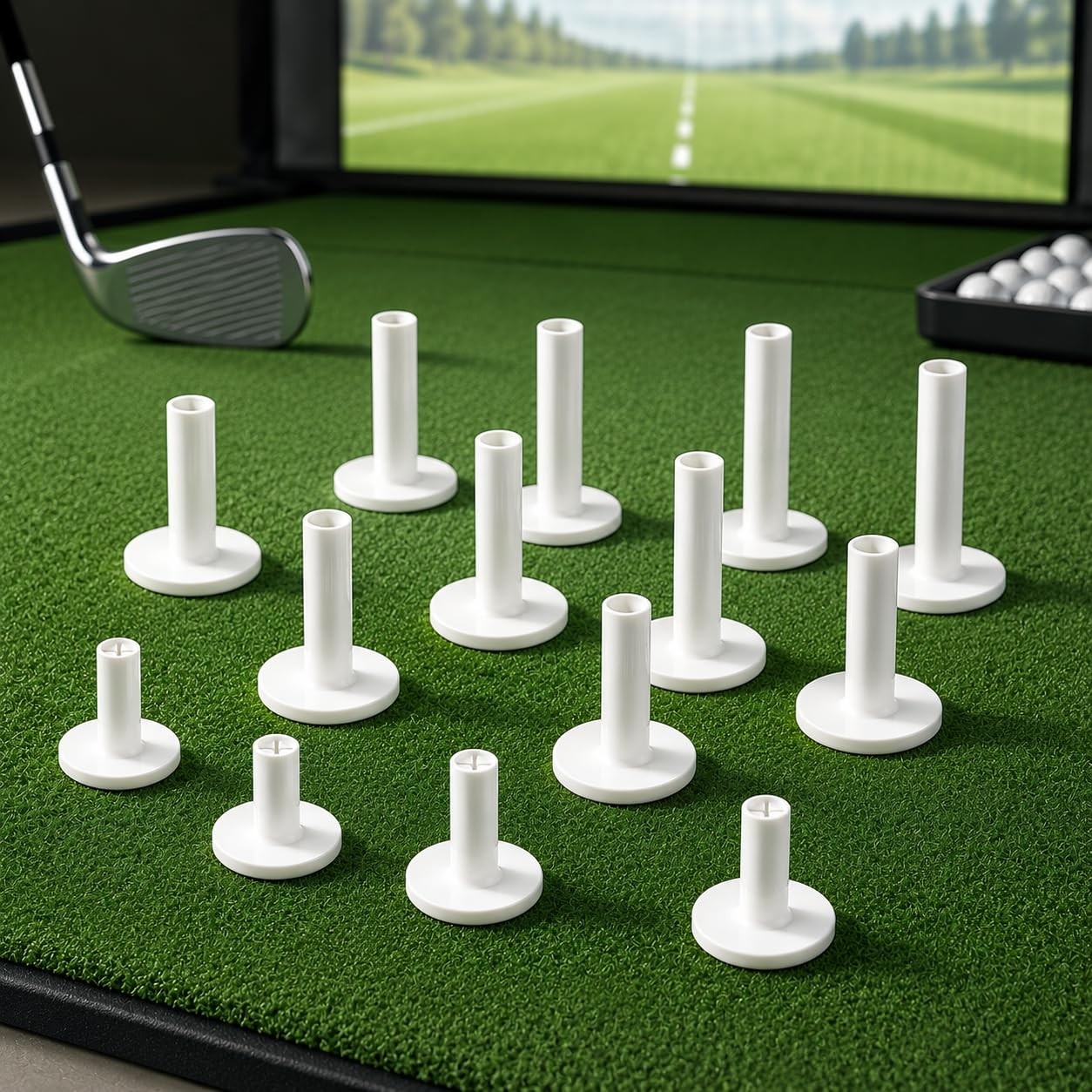 Rubber Golf Tees for Mats - Golf Tees for Indoor Simulators Driving Range Out...