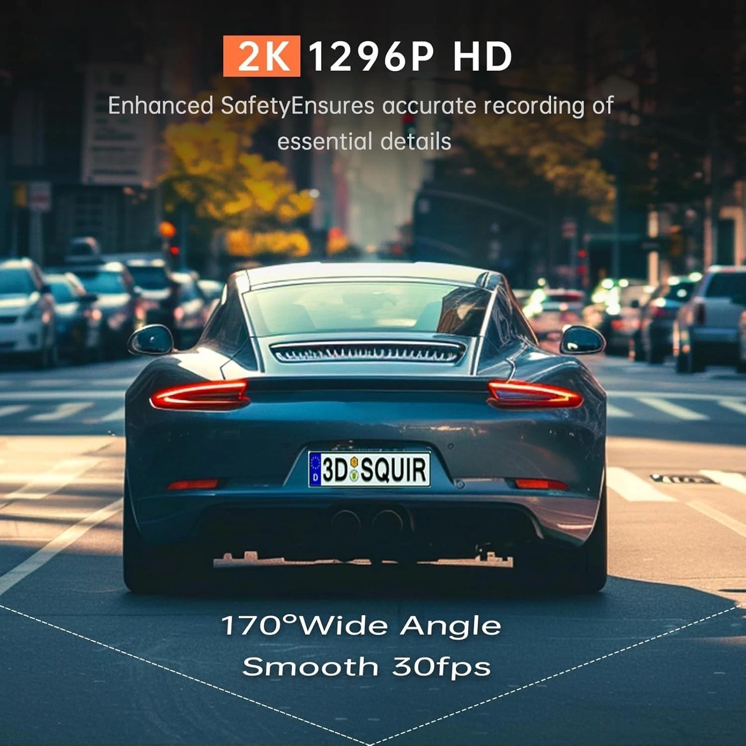 V300 Dash Camera 1296P Front WiFi Car Night Vision Loop Record
