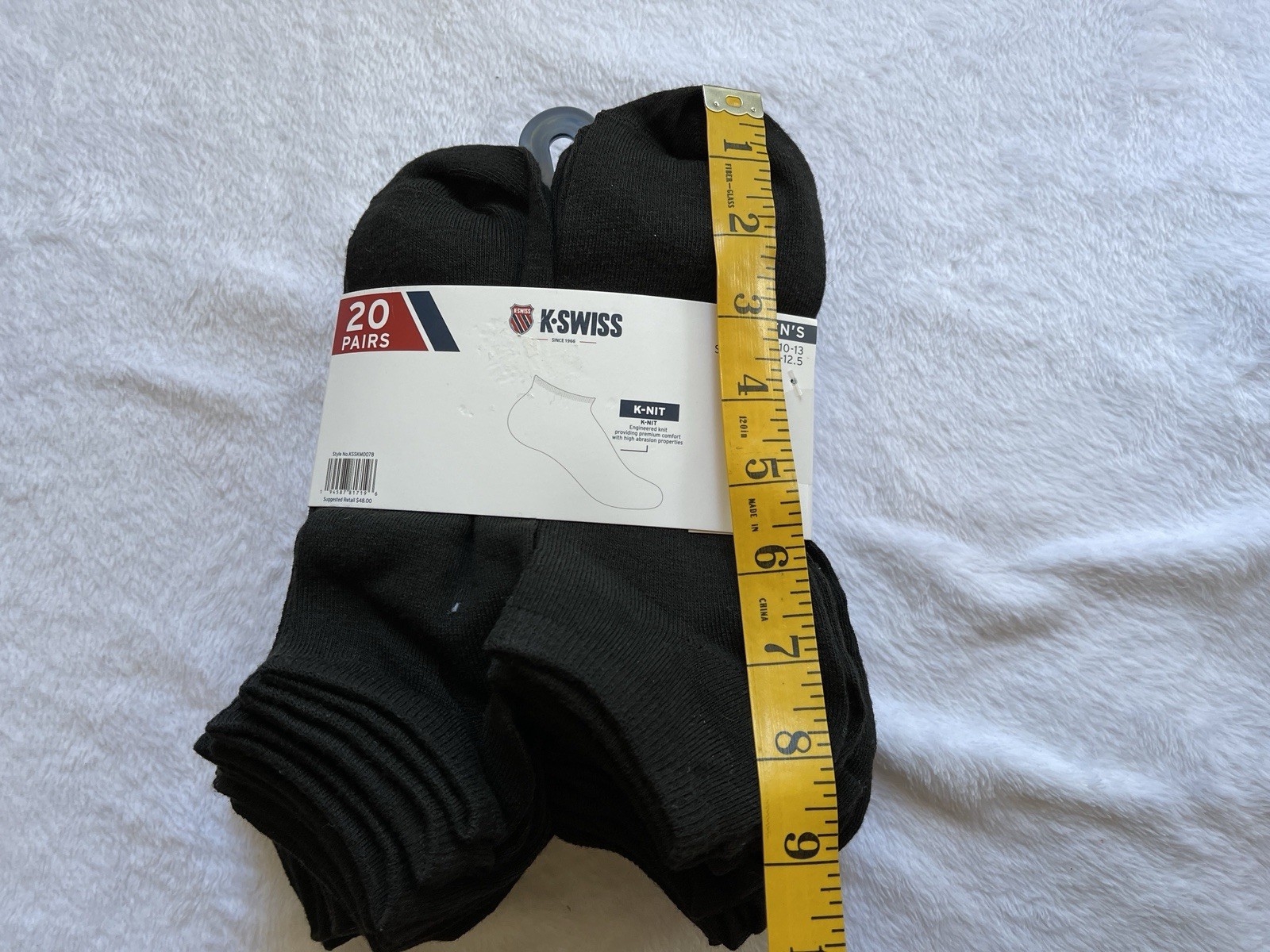 K-Swiss Men's 20 Pairs Athletic Low-Cut Full Cushion K-NIT Socks Shoe Sz 6-12.5
