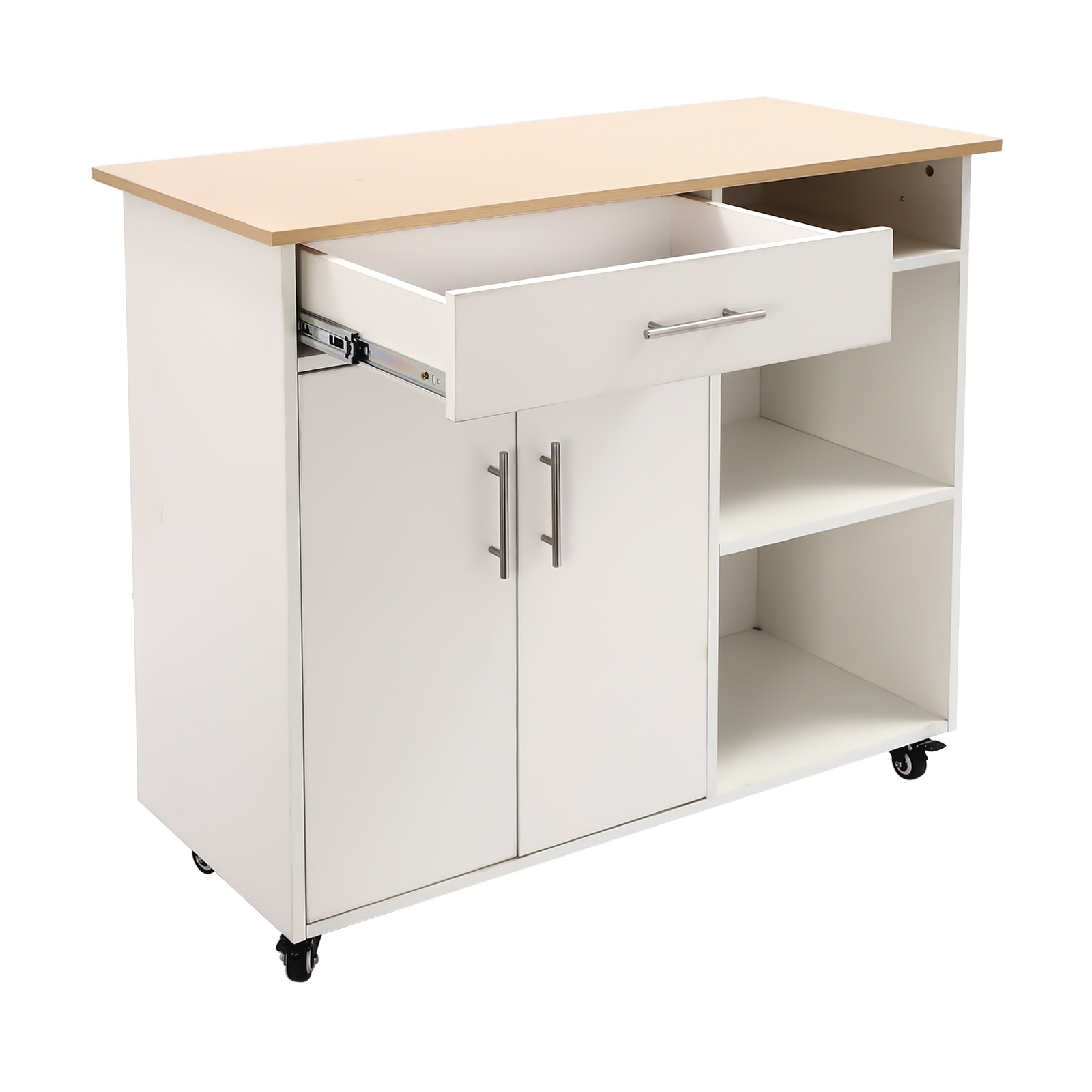 Rolling Kitchen Island Side Table, Rolling Trolley Cart with Drawer