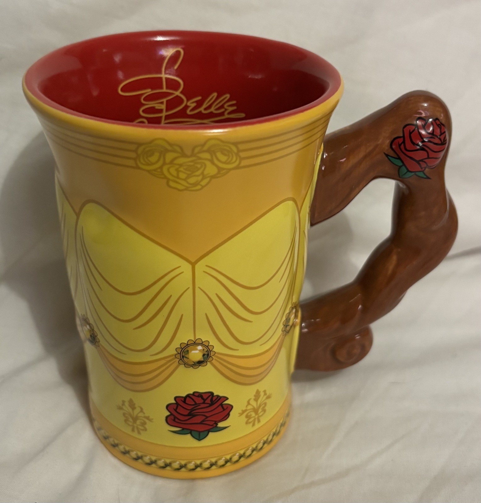 Disney Parks BELLE Ball Gown Mug Beauty & the Beast Rose Princess Coffee Cup